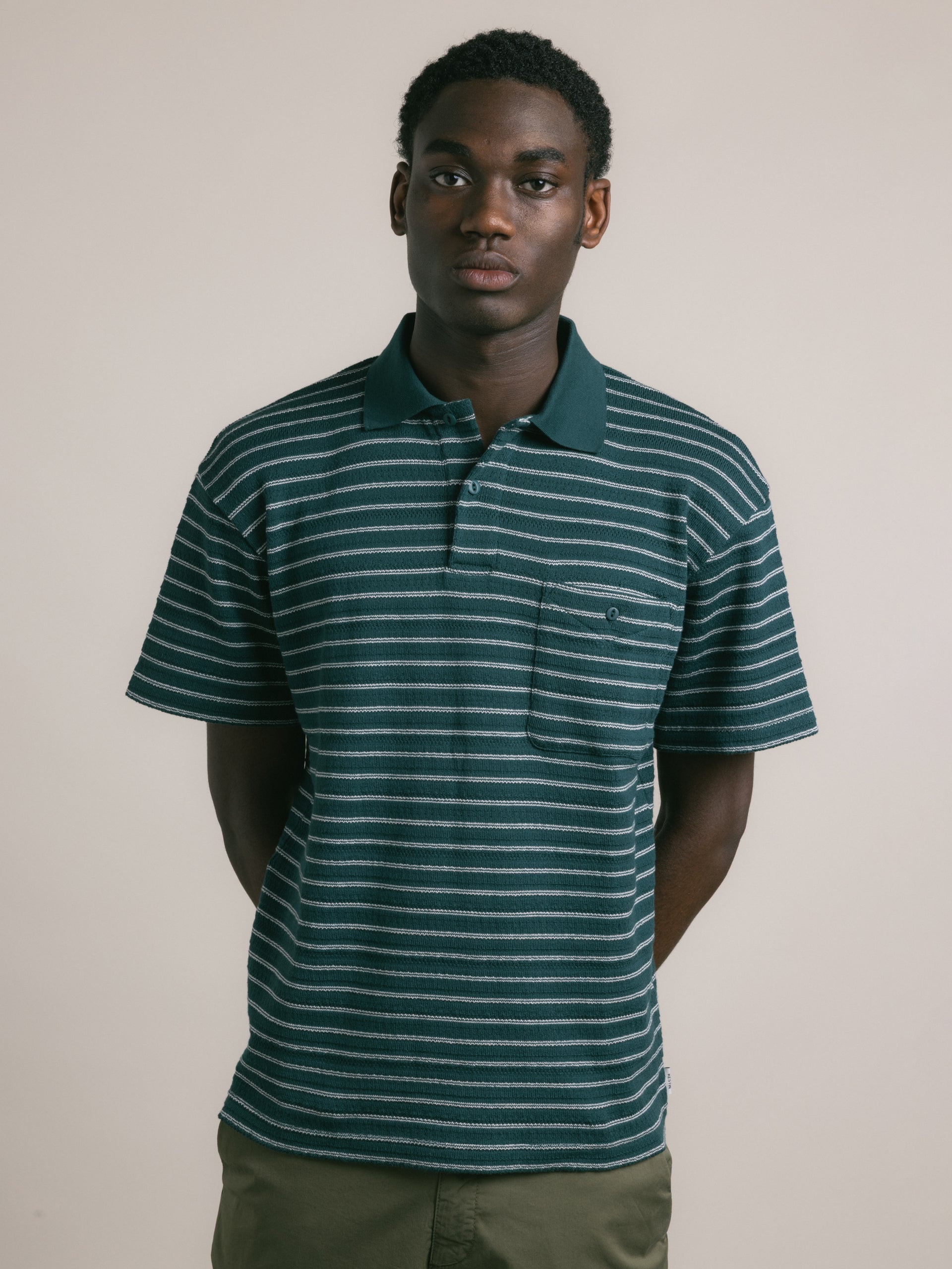 Dunn Polo - Green / Ecru