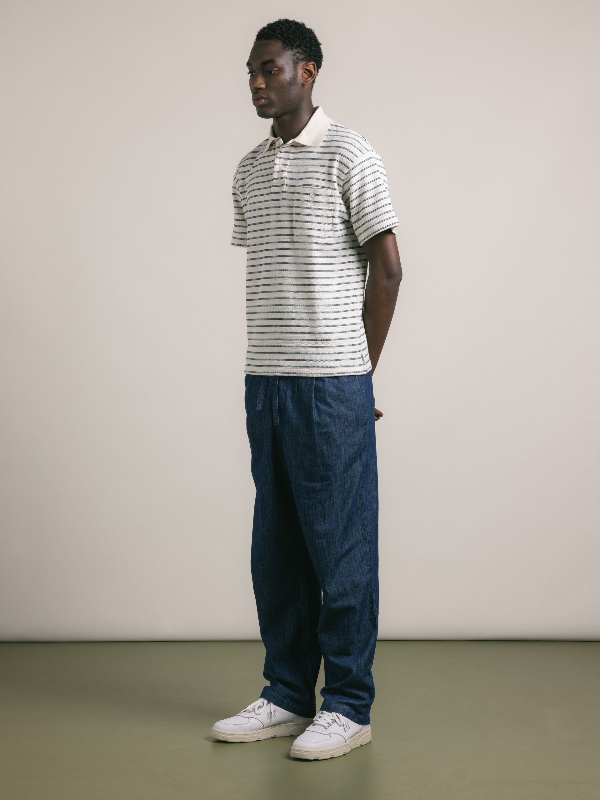 Dunn Polo - Ecru / Green