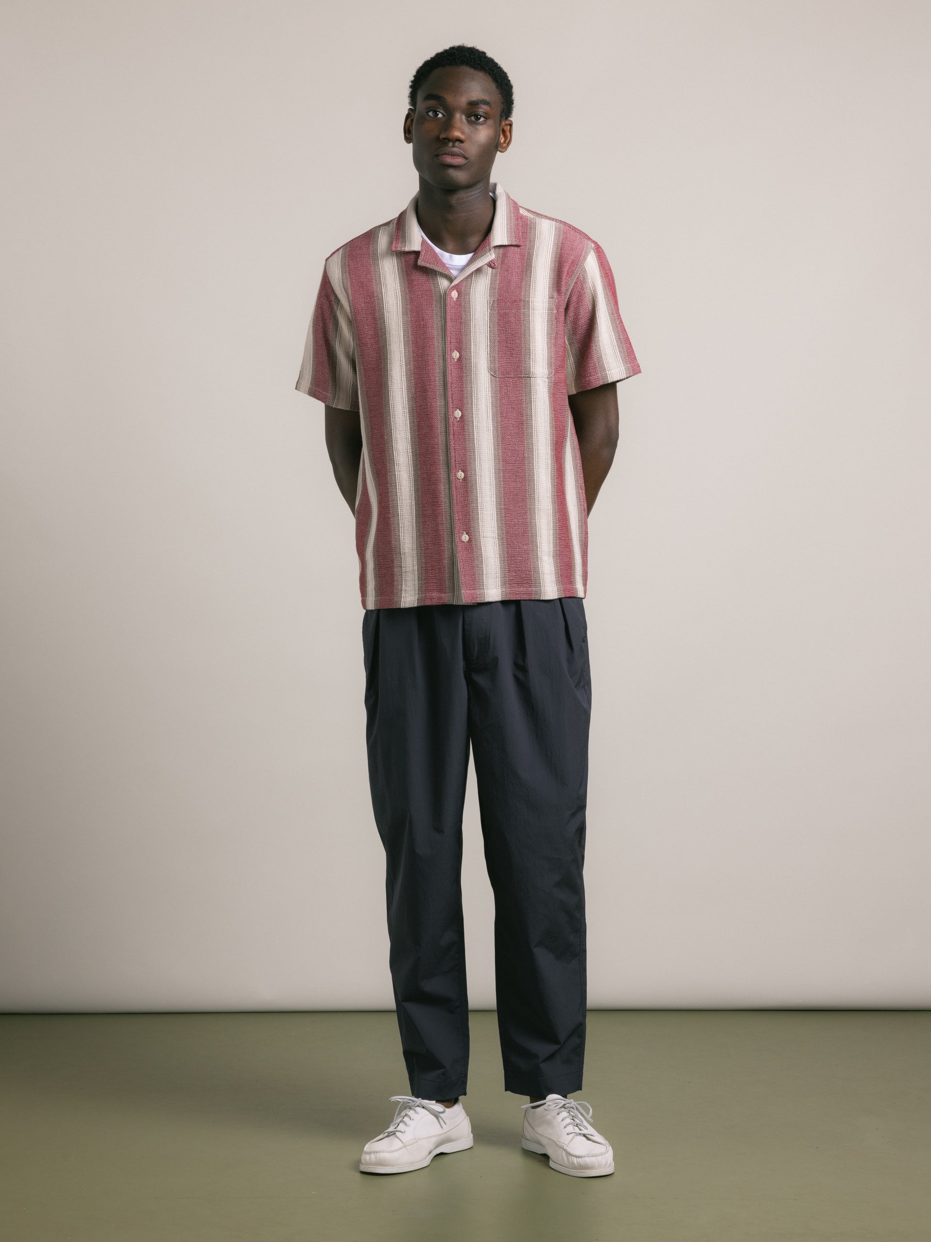 Crammond Shirt - Red / Brown Stripe