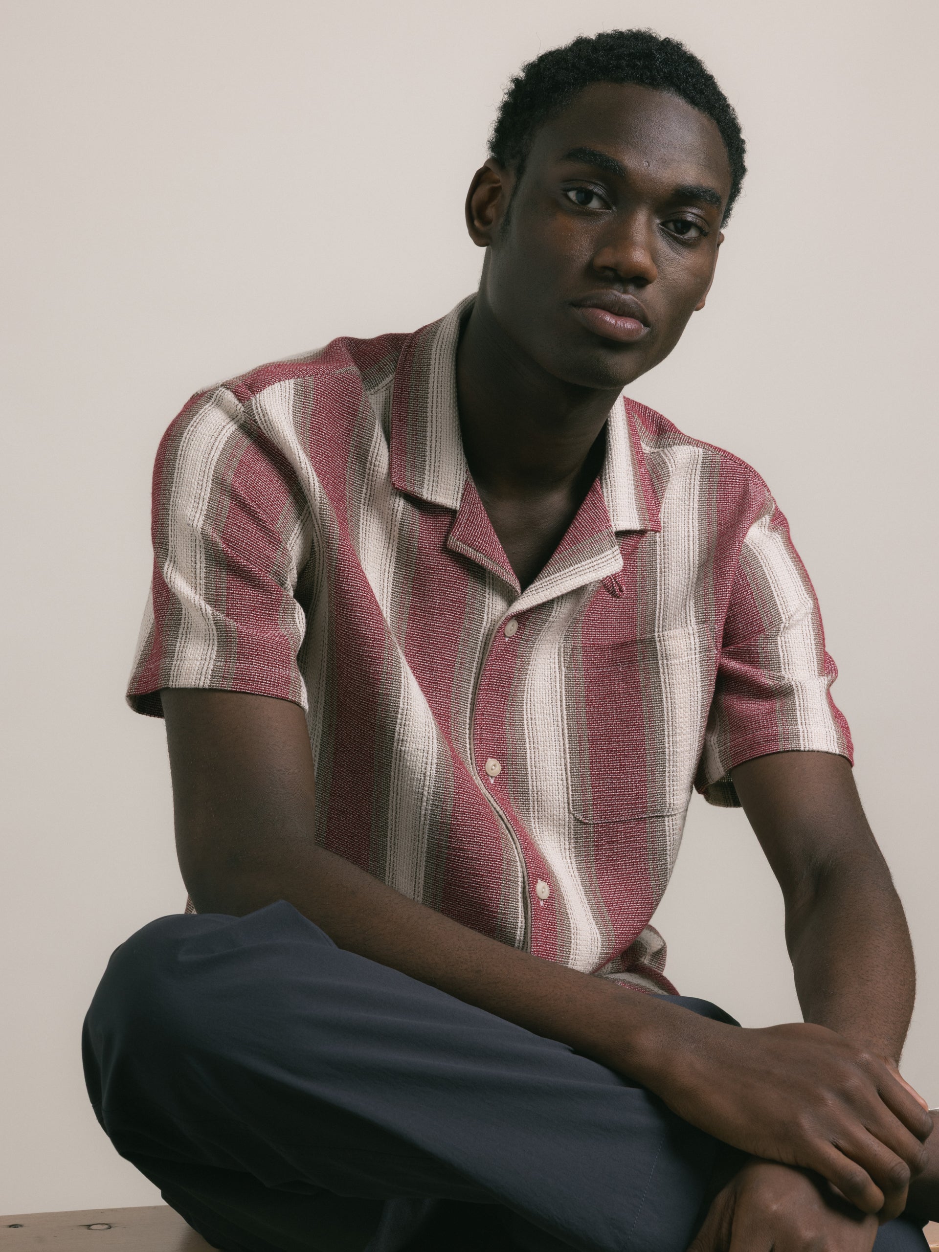 Crammond Shirt - Red / Brown Stripe
