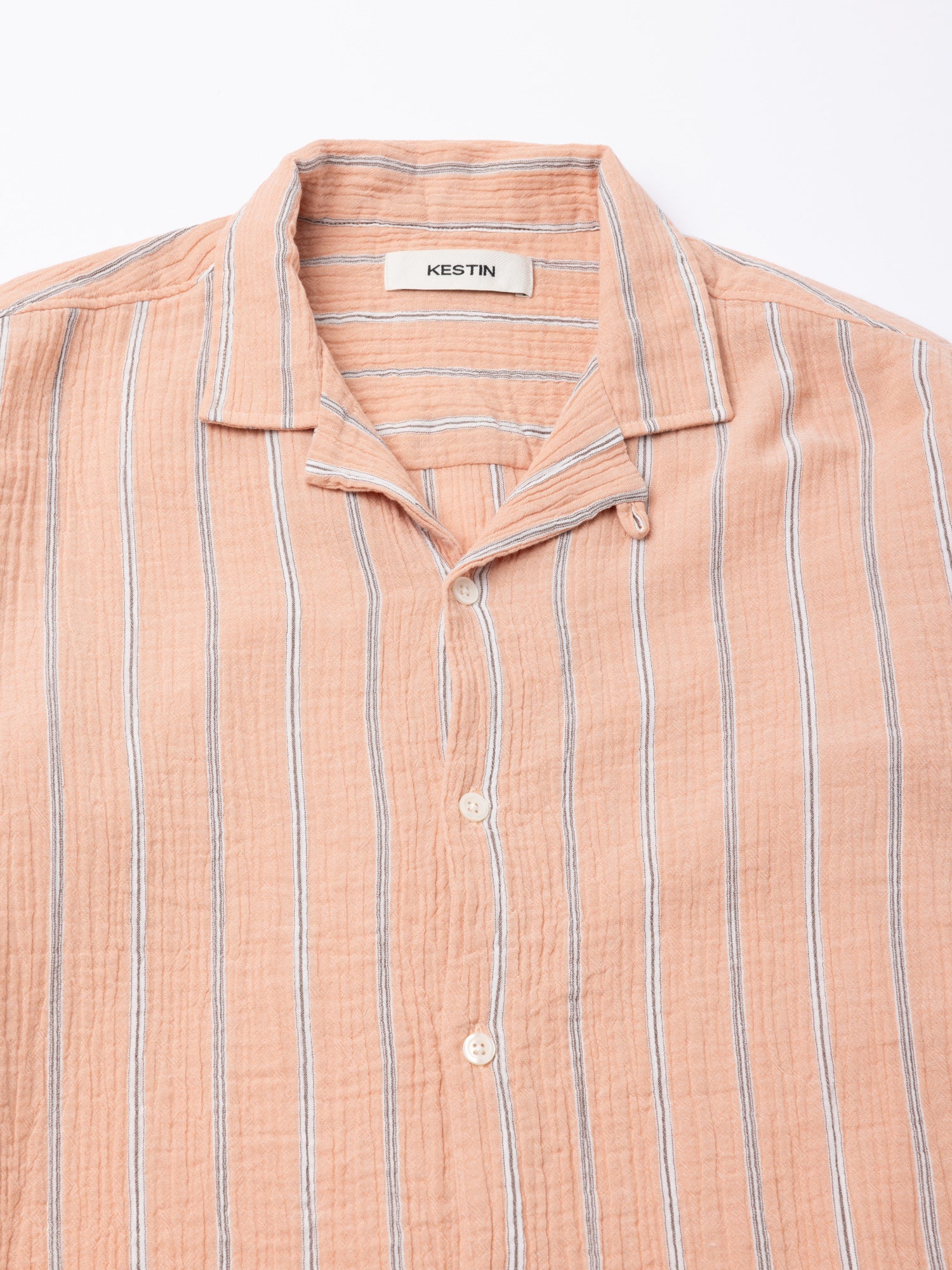 Tain Seersucker Shirt - Washed Coral
