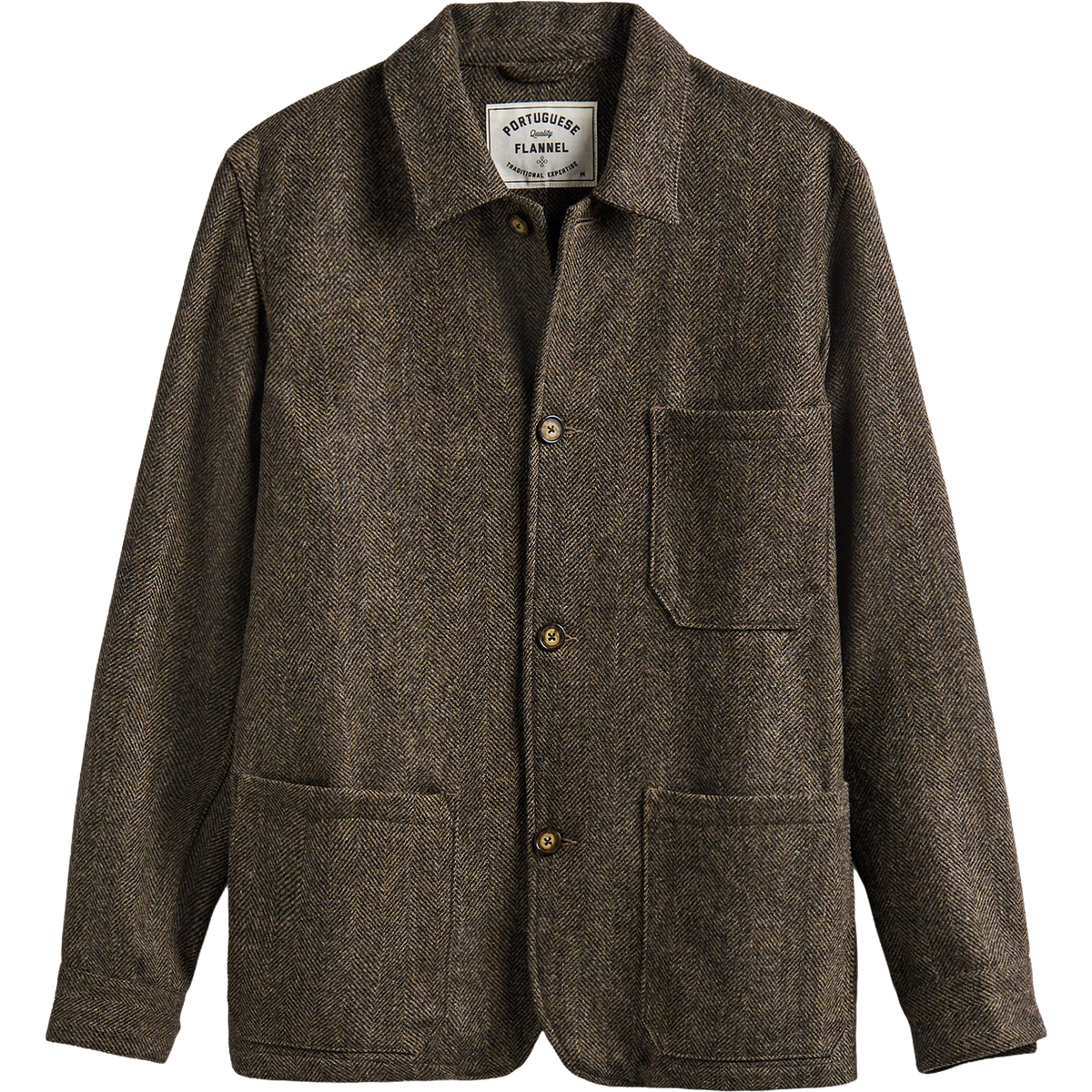 Labura Herringbone Wool Coat - Brown