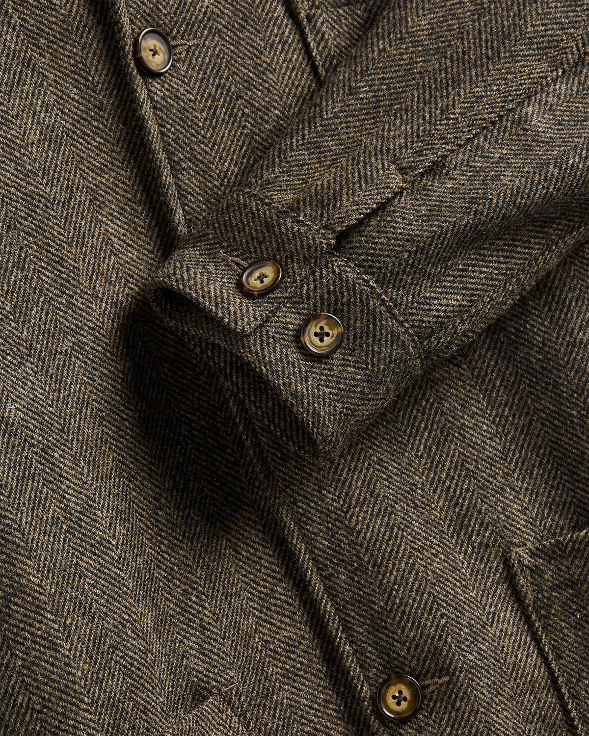 Labura Herringbone Wool Coat - Brown