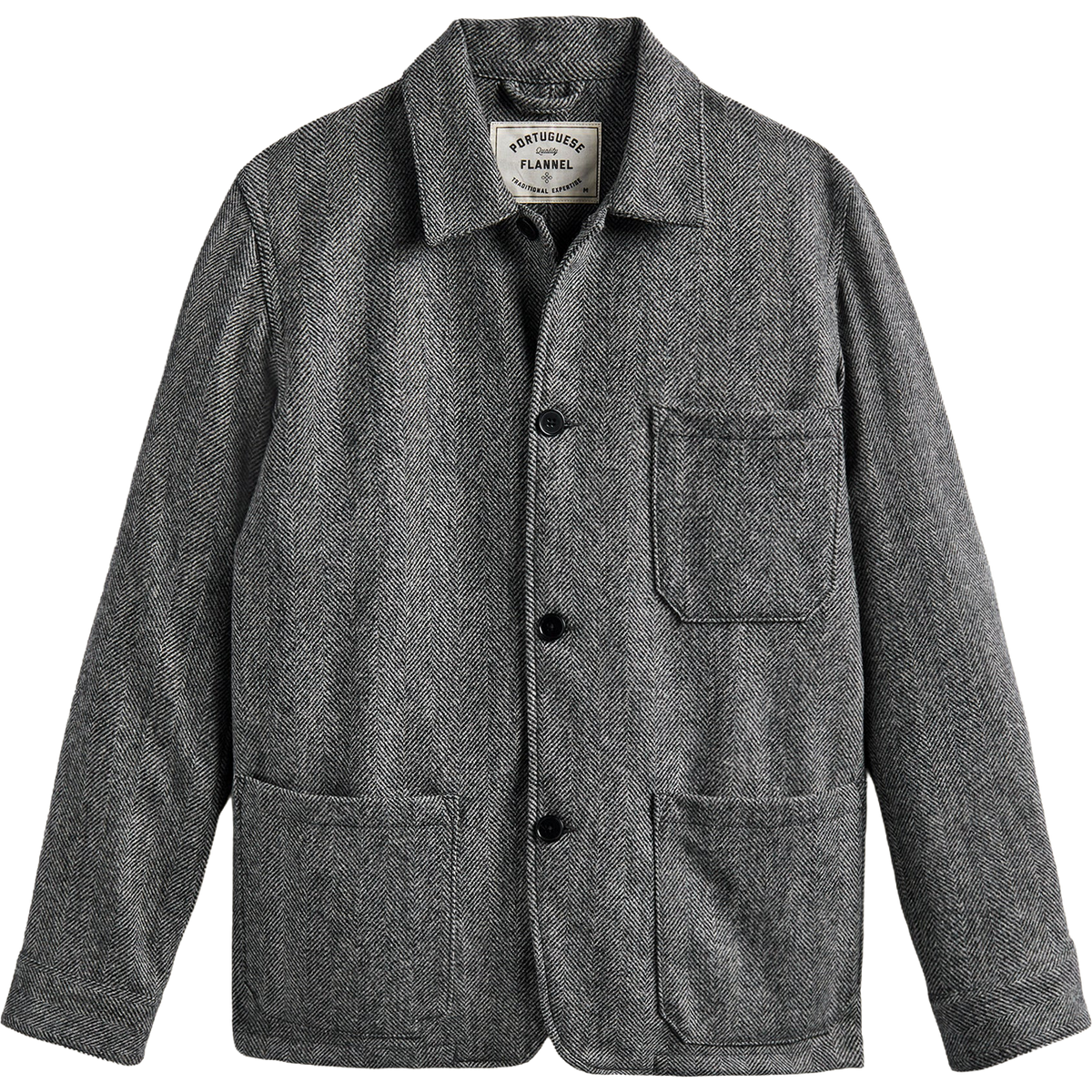 Labura Herringbone Wool Coat - Grey