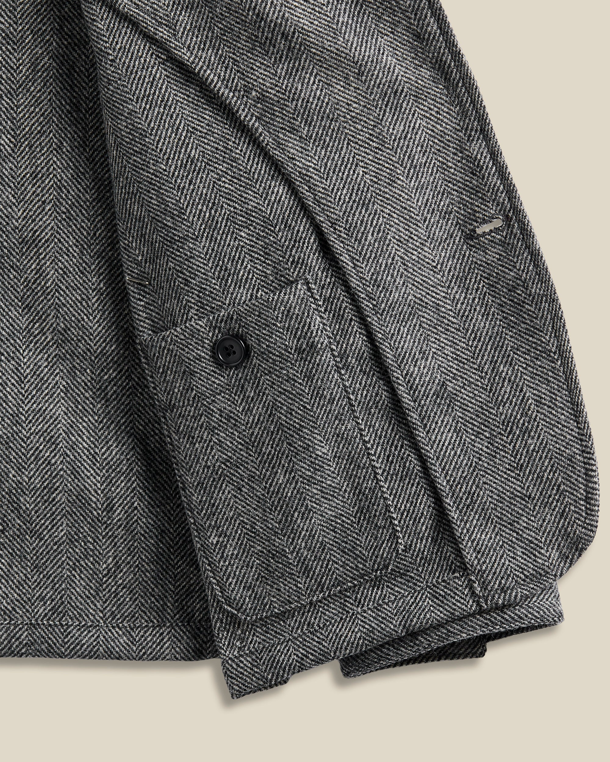 Labura Wool Herringbone Coat - Grey