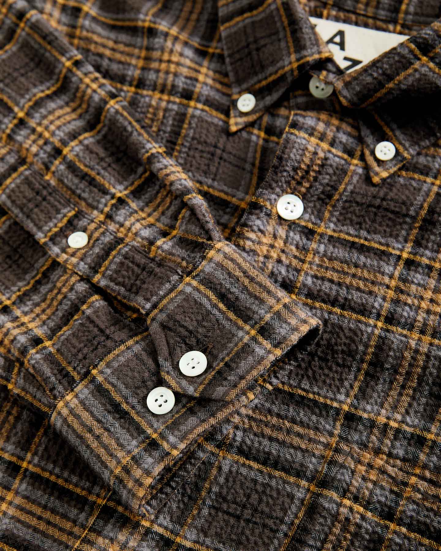 Bastos Baggy Button Down - Brown Checks