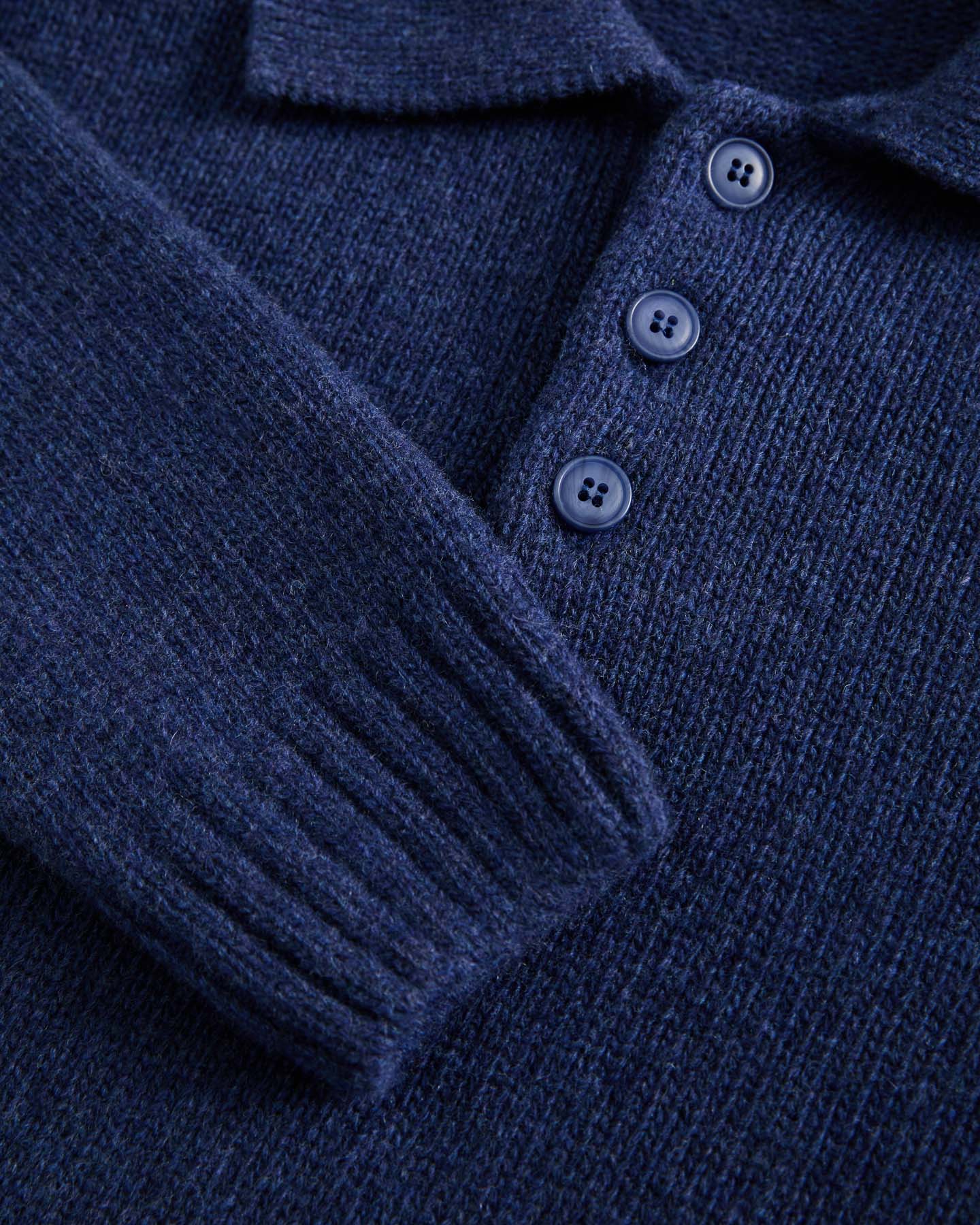 Eça Textured Knitted Polo - Yves Blue
