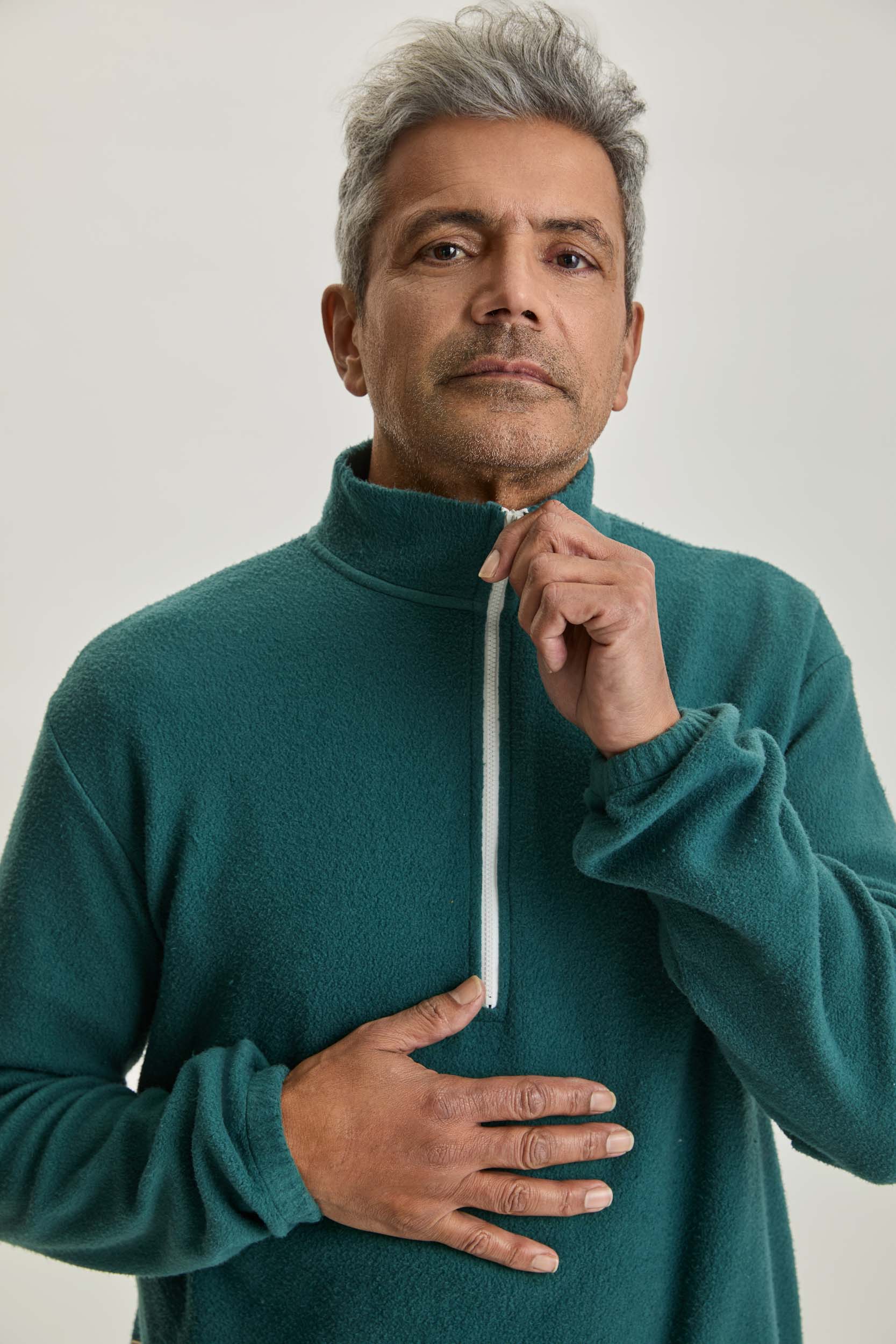 Mata Half-Zip Fleece Sweater - Dark Green