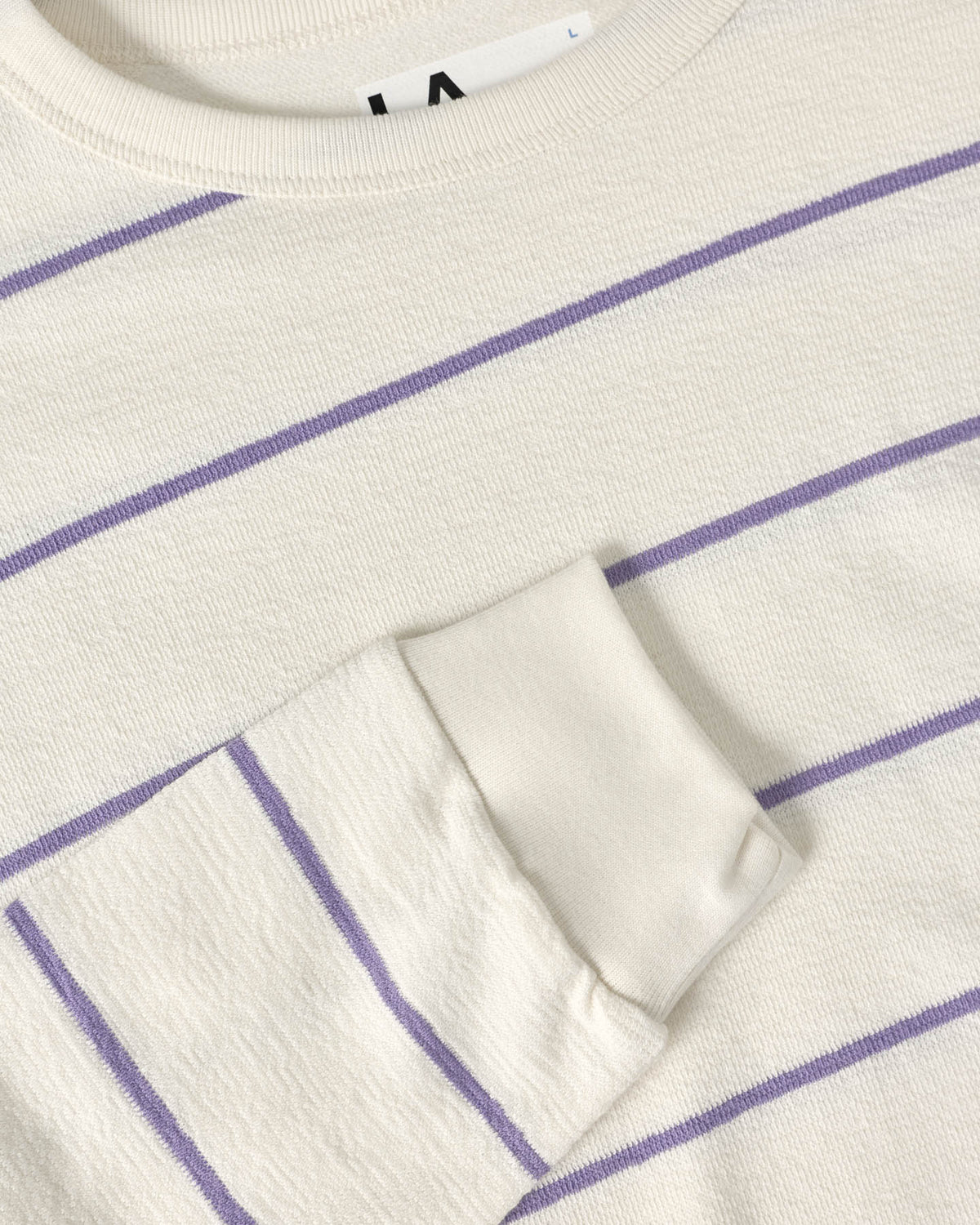 Feijó L/S Tee - Ecru / Grape Stripes