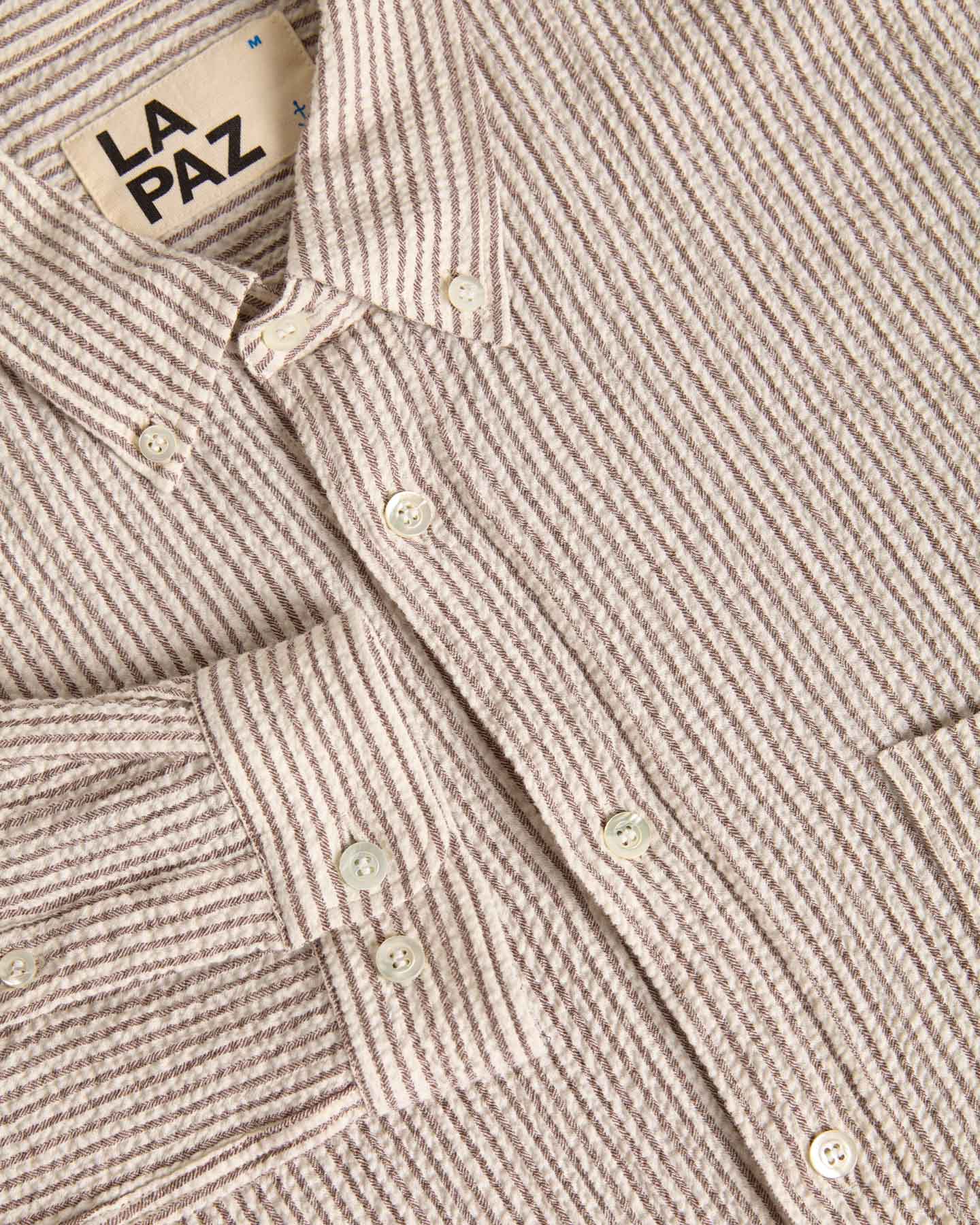 Branco Button Down Shirt - Aztec Brown Stripe