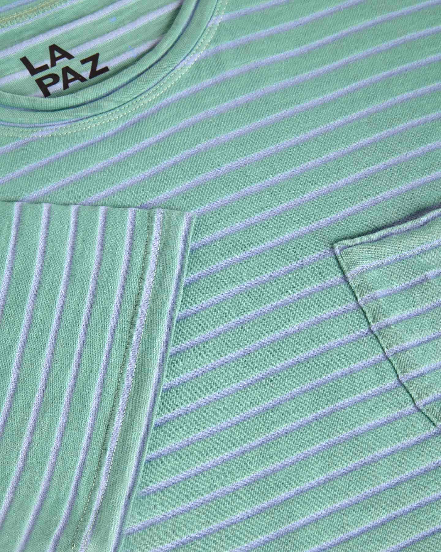Guerreiro Pocket Tee - Green / Indigo Stripes