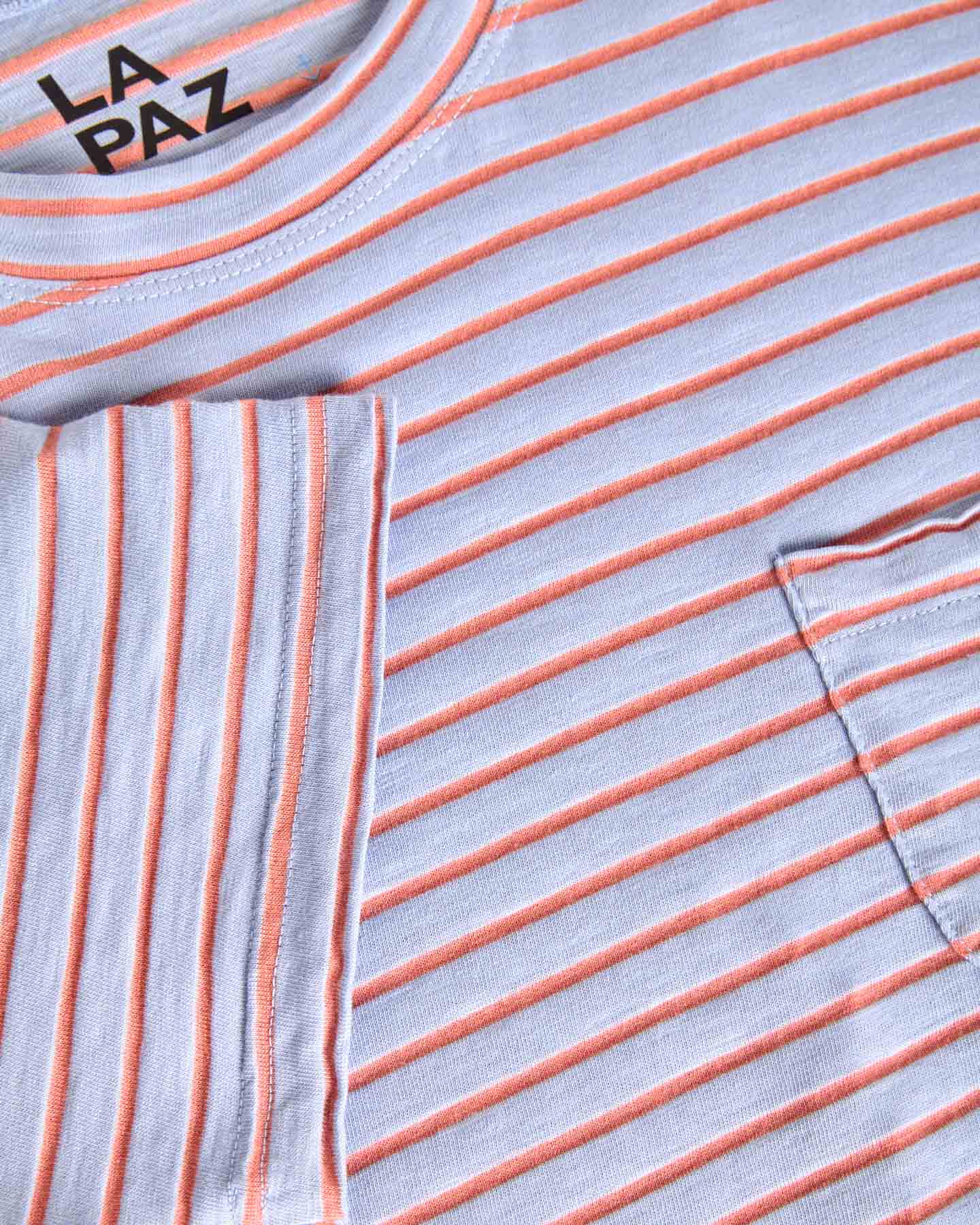 Guerreiro Pocket Tee - Wind Blue / Sunrise Stripe