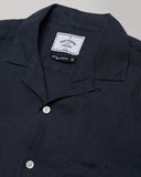 Linen Camp Collar Shirt - Navy
