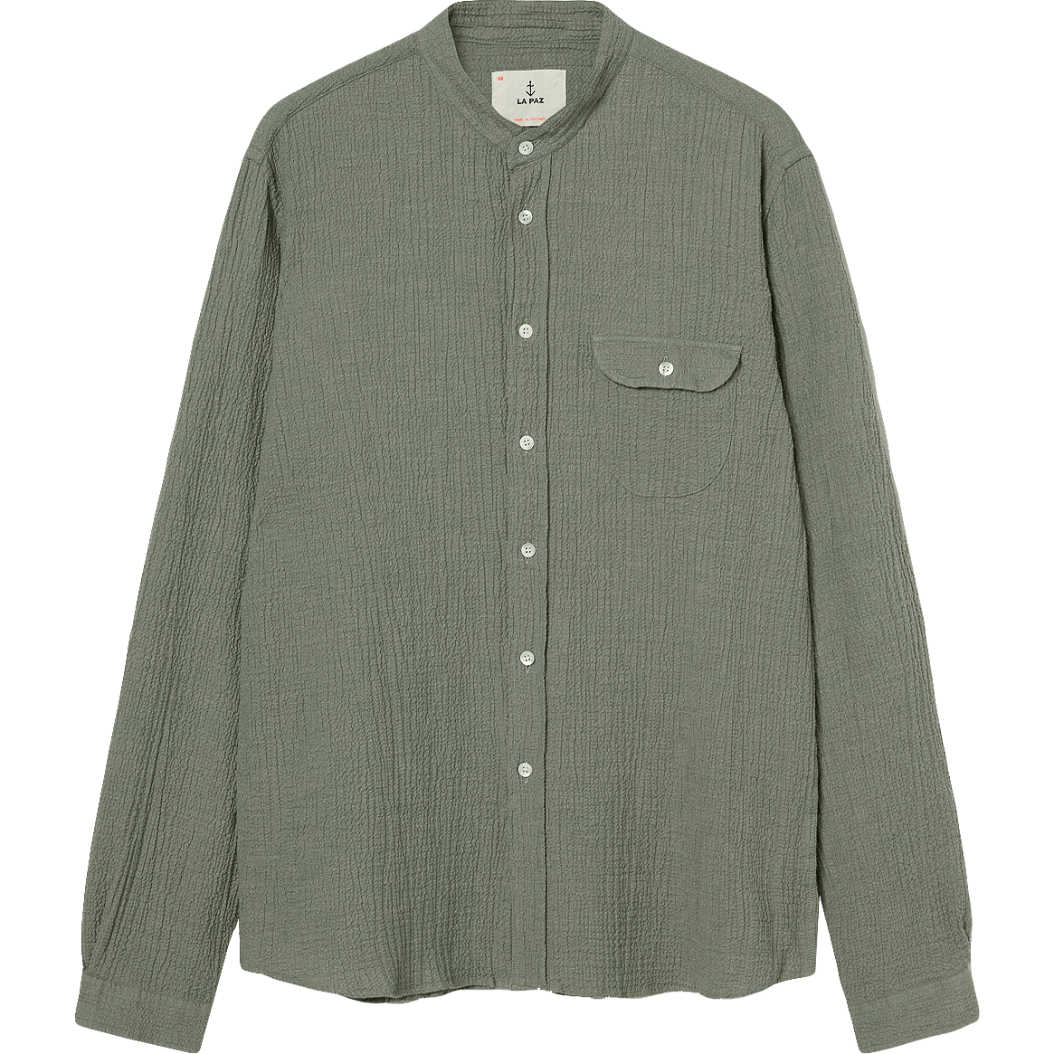 Vieira Collarless Shirt - Mockingbird