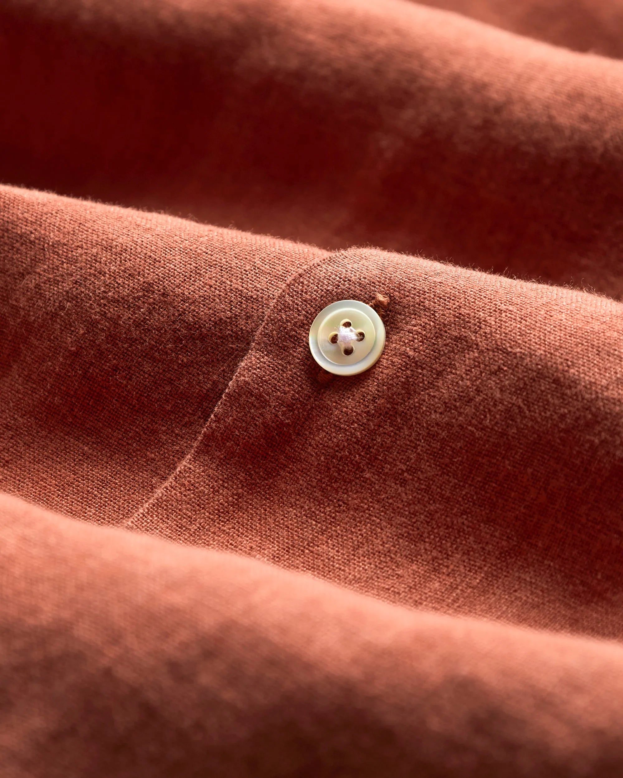 Linen Camp Collar Shirt - Terracotta