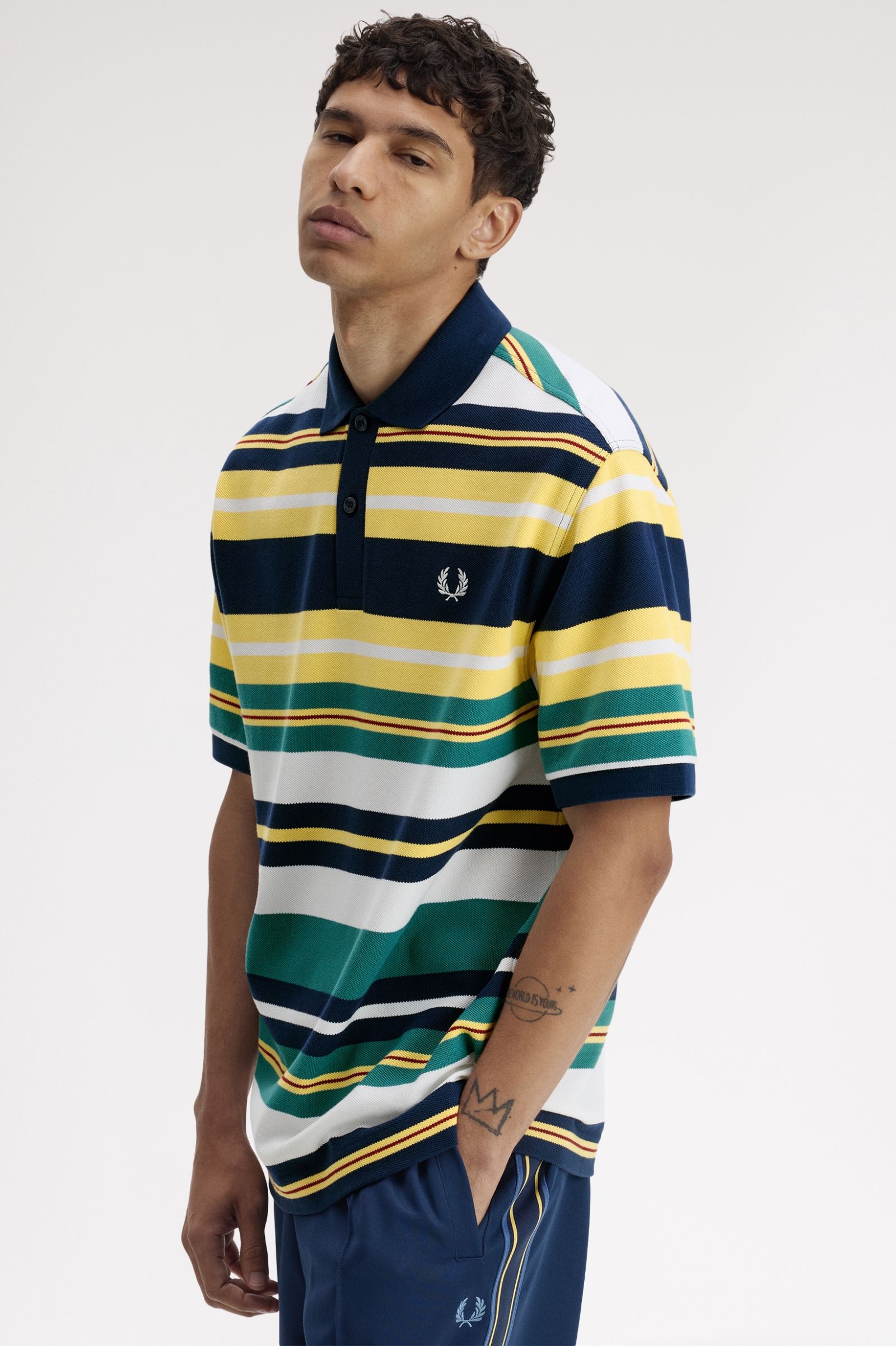 Striped Relaxed Polo Shirt - Lemon Barley