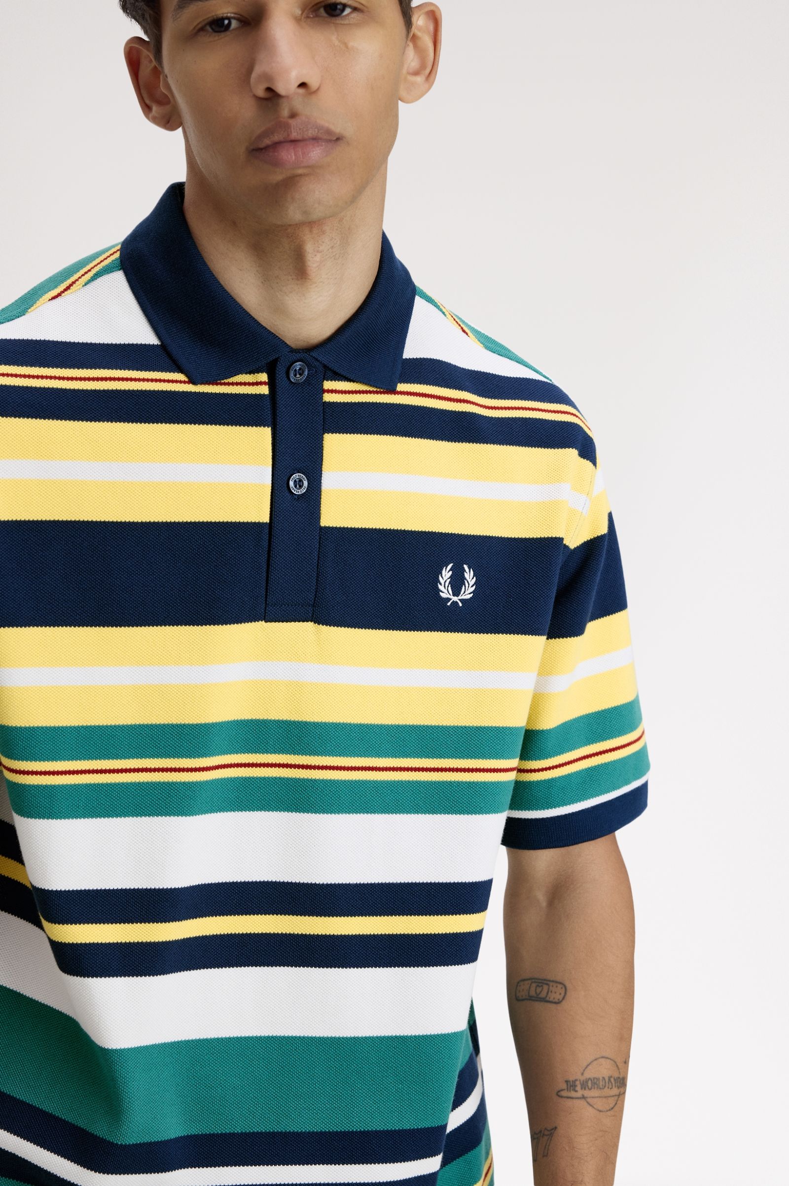 Striped Relaxed Polo Shirt - Lemon Barley