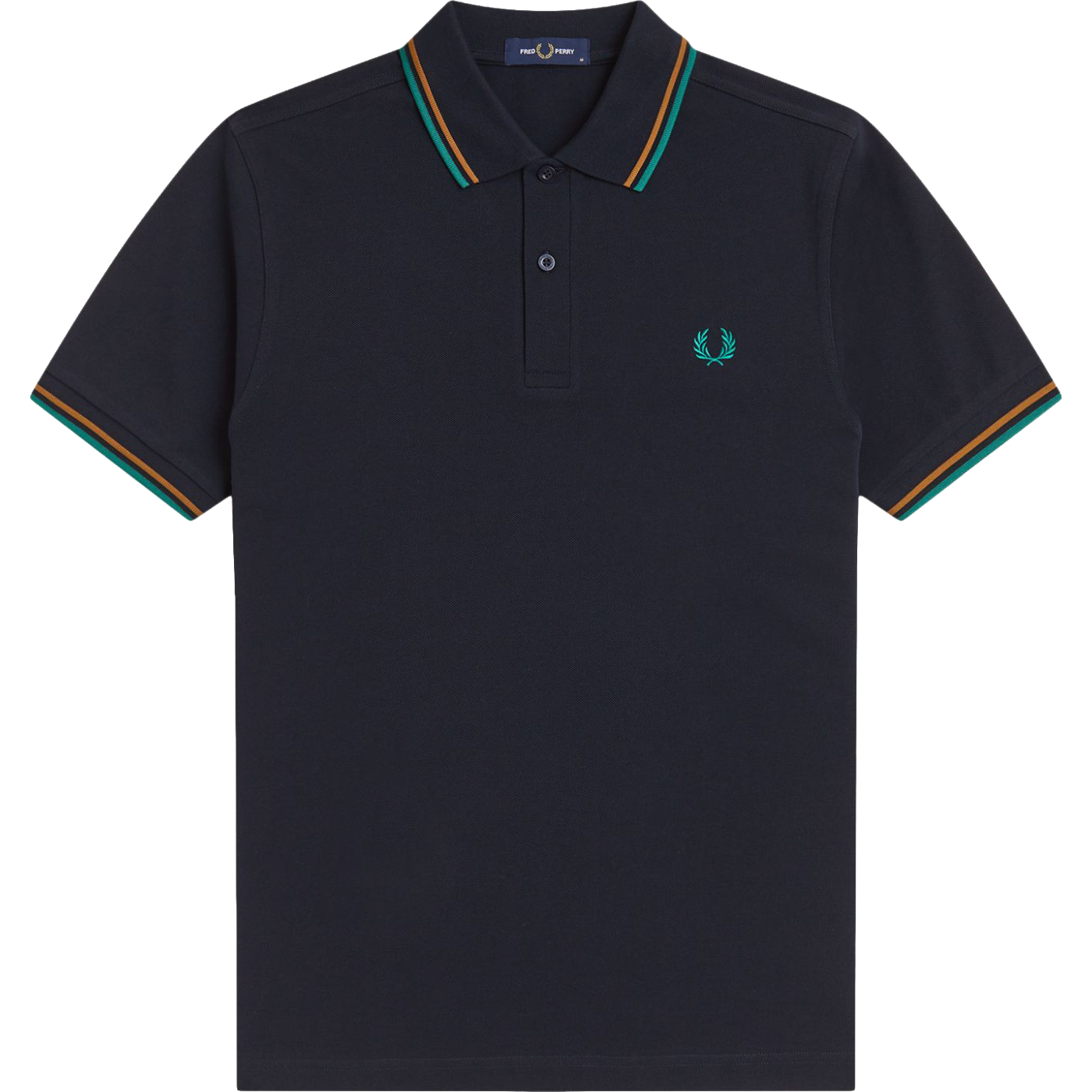Twin Tipped Polo - Navy / Dark Caramel / Sport Green