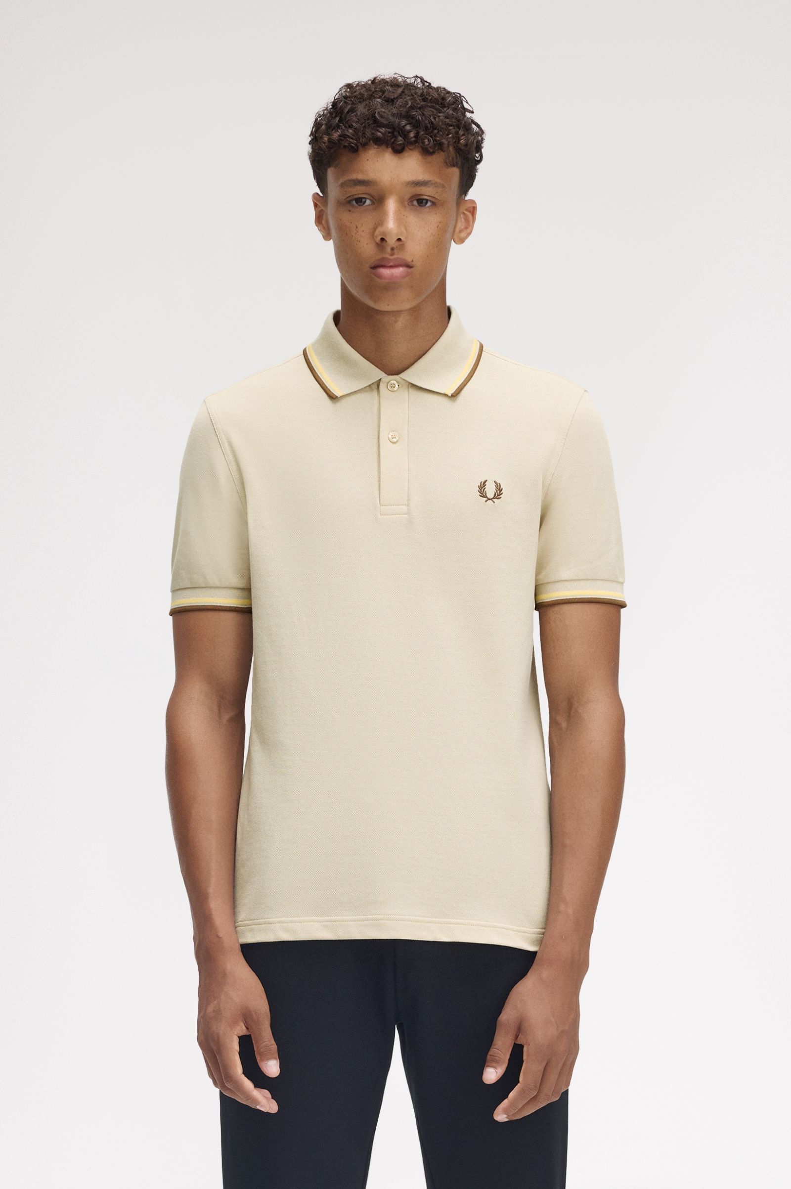 Twin Tipped Polo - Oatmeal / Champion Gold