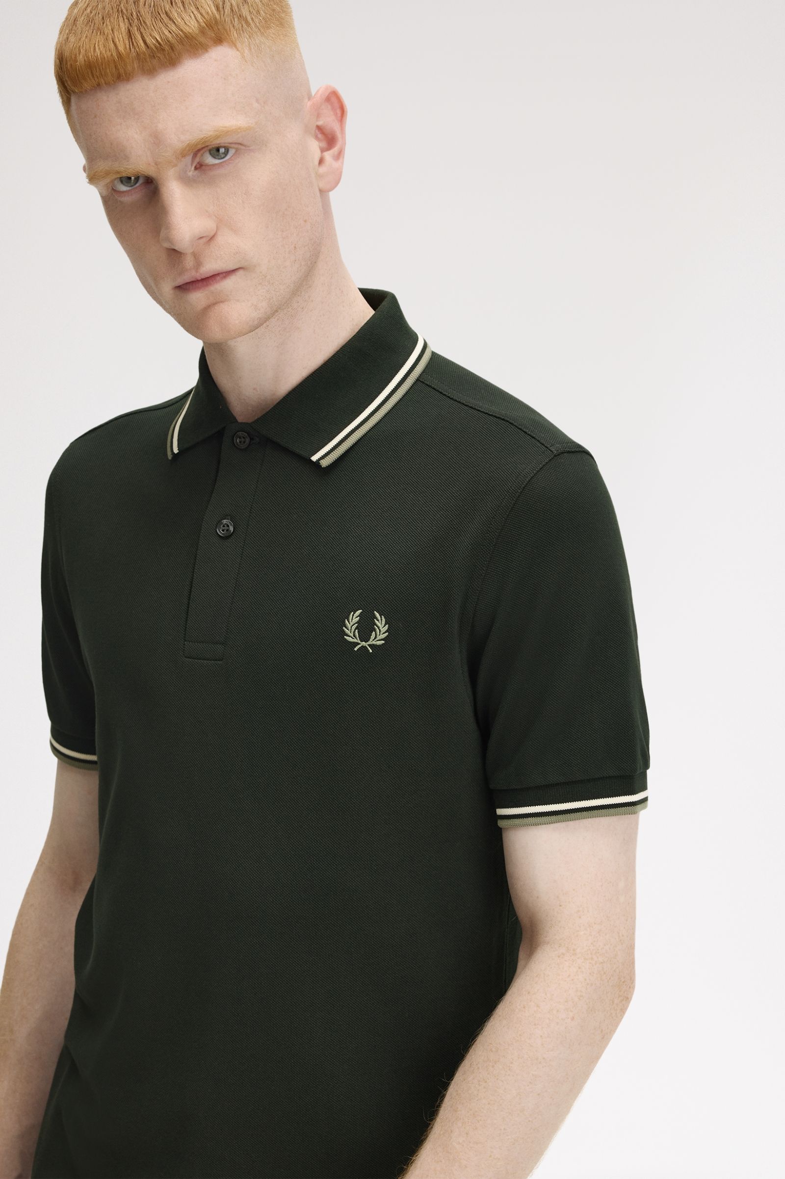Twin Tipped Polo - Night Green / Olive Mint