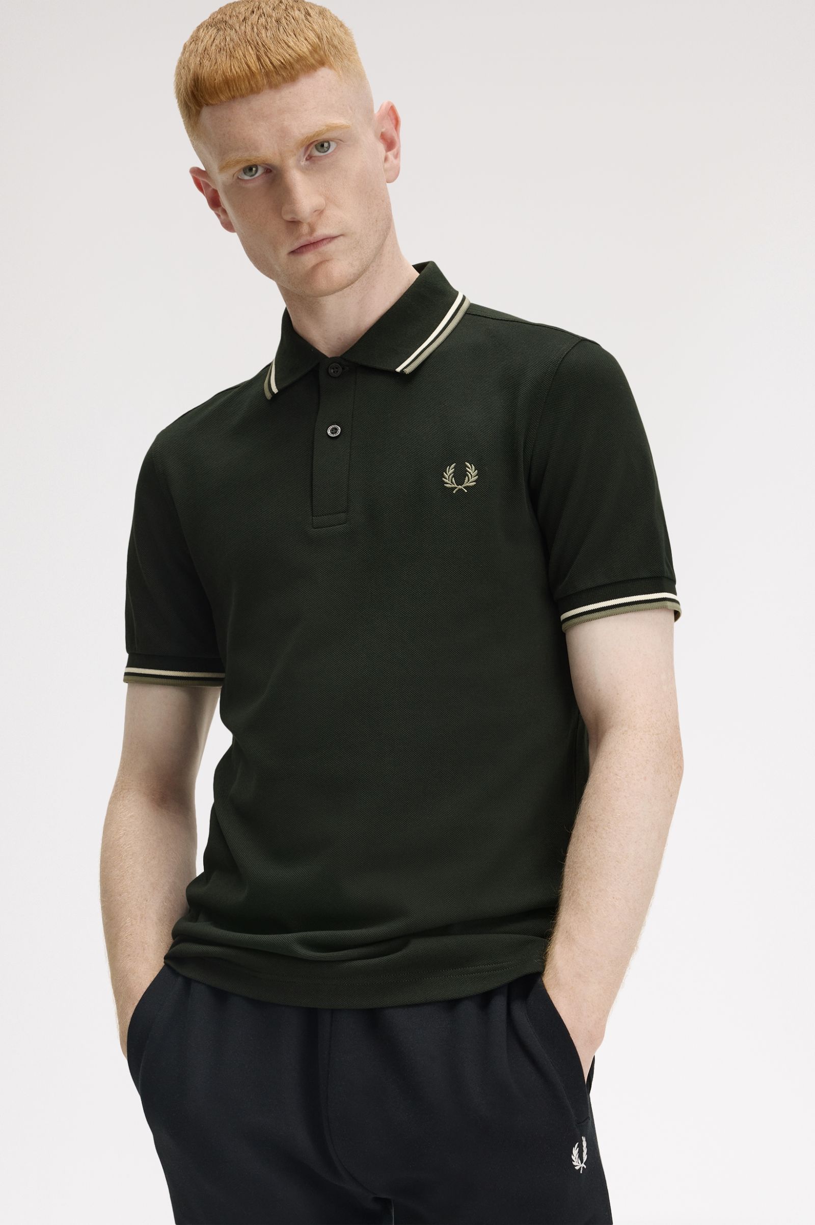 Twin Tipped Polo - Night Green / Olive Mint