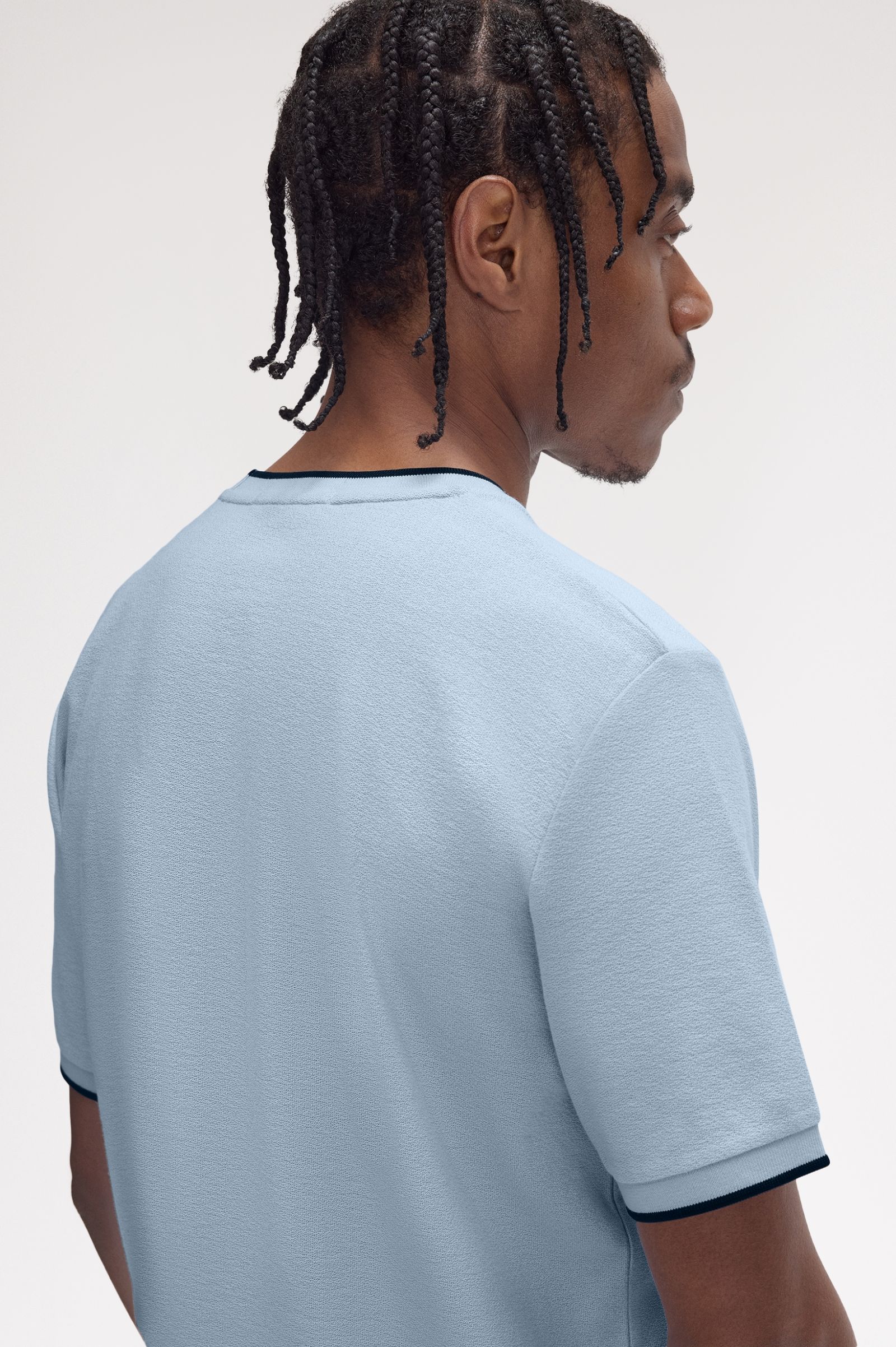 Crepe Pique T-Shirt - Light Smoke