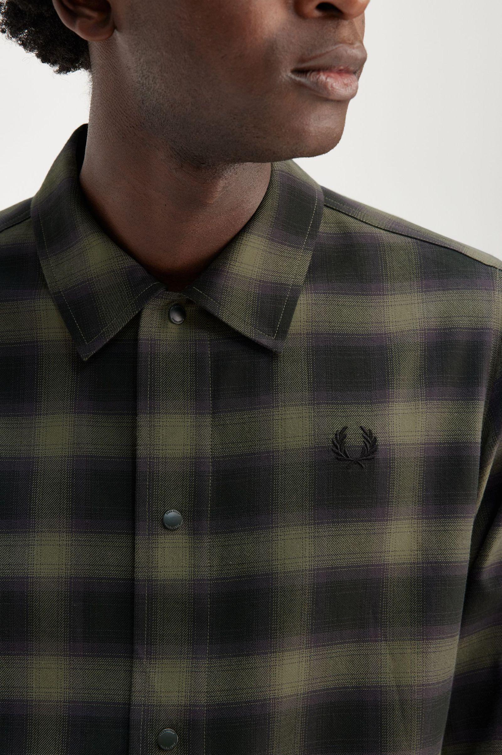 Blurred Tartan Overshirt - Green