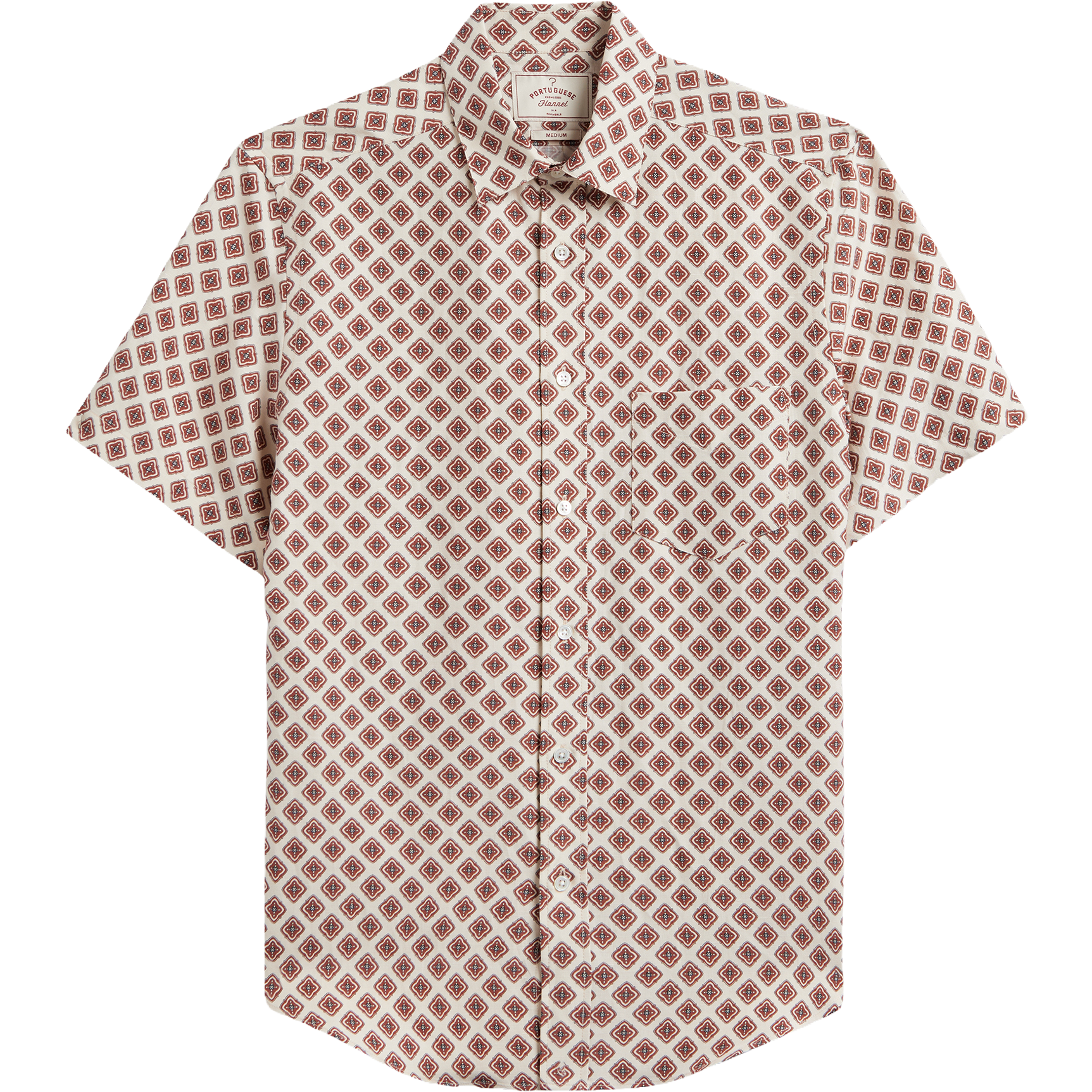 Motif Silk / Linen Shirt - Burgundy