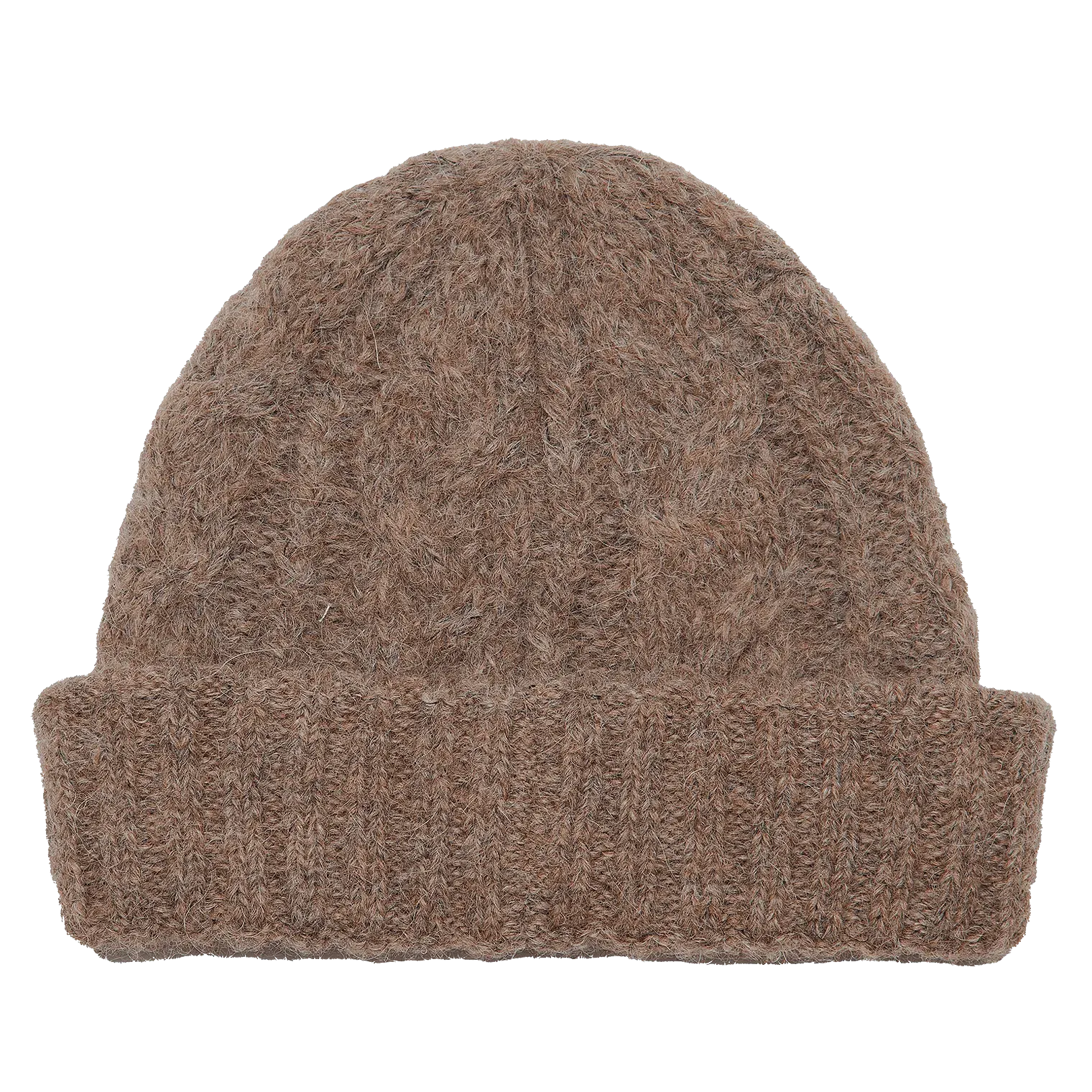 Wool Cable Knit Hat - Natural Melange