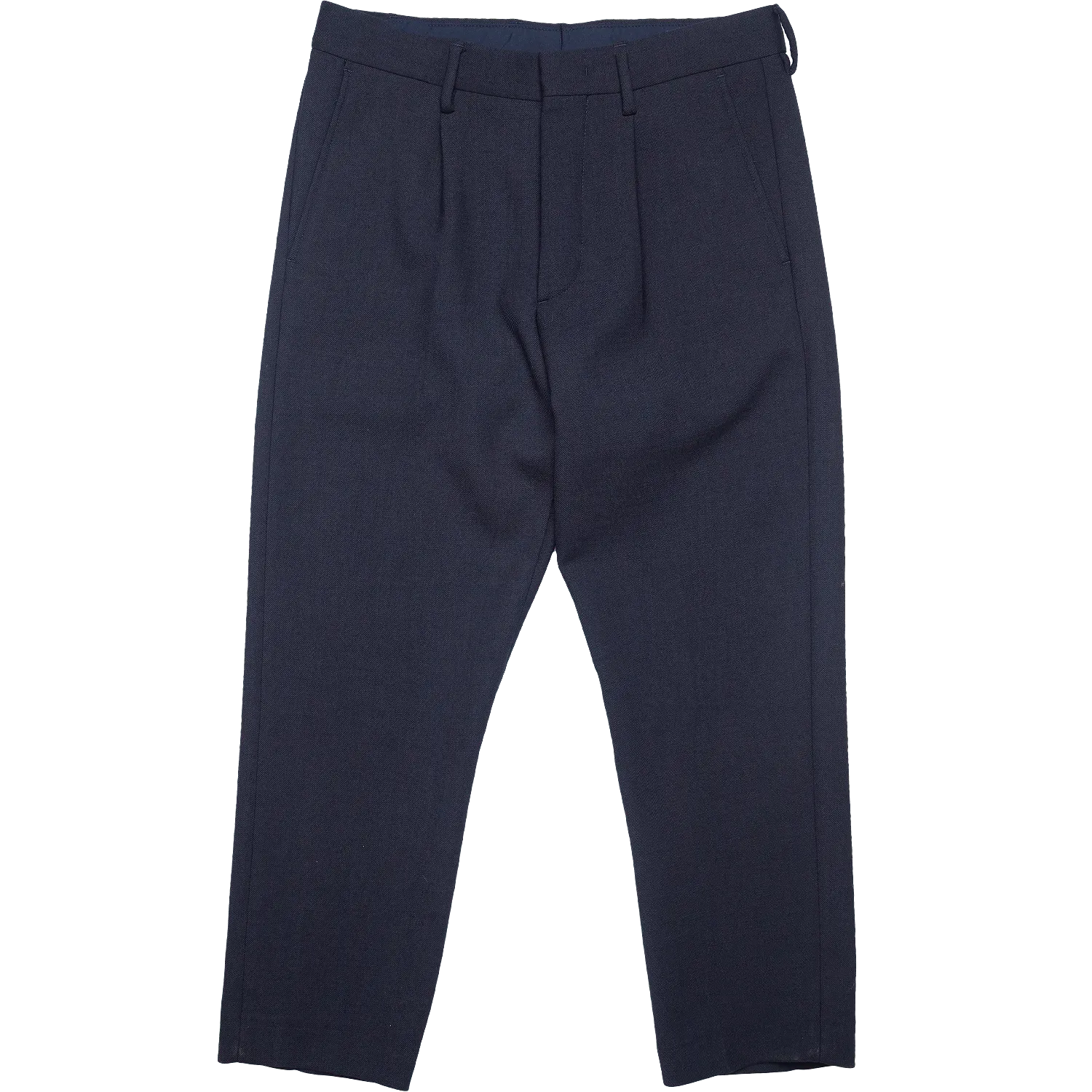 Bill Cropped Tapered Wool Dress Pant - Navy