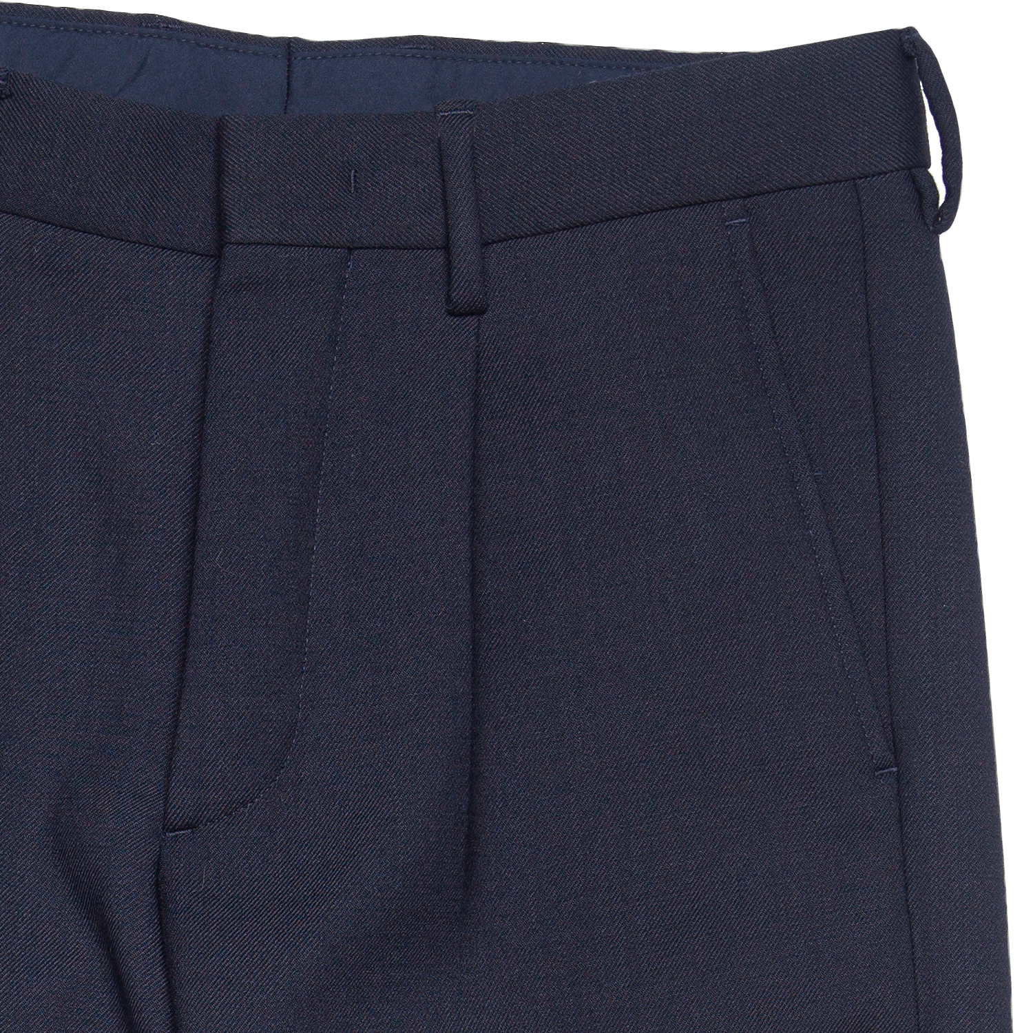 Bill Cropped Tapered Wool Dress Pant - Navy