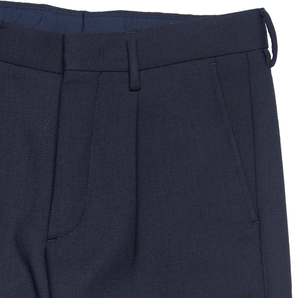 Bill Cropped Tapered Wool Dress Pant - Navy