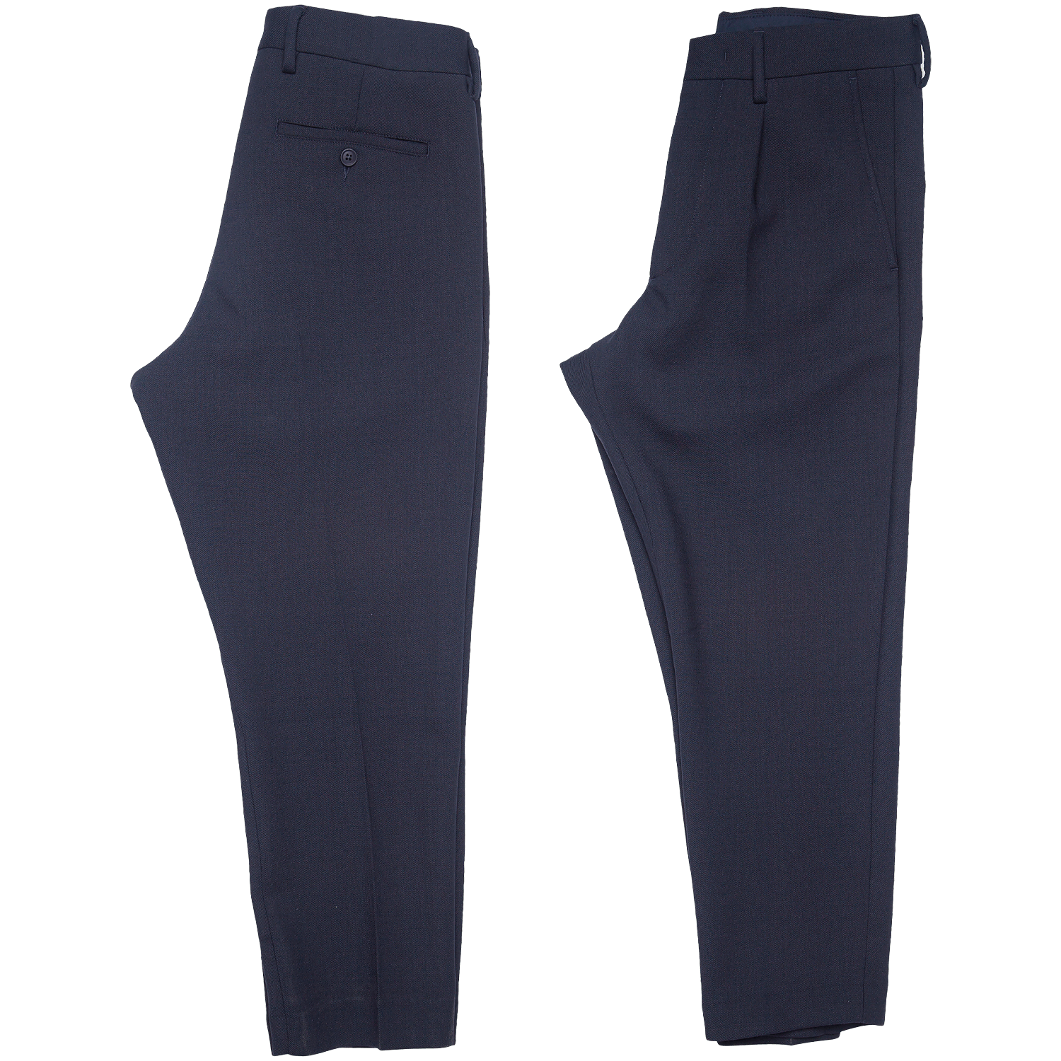 Bill Cropped Tapered Wool Dress Pant - Navy