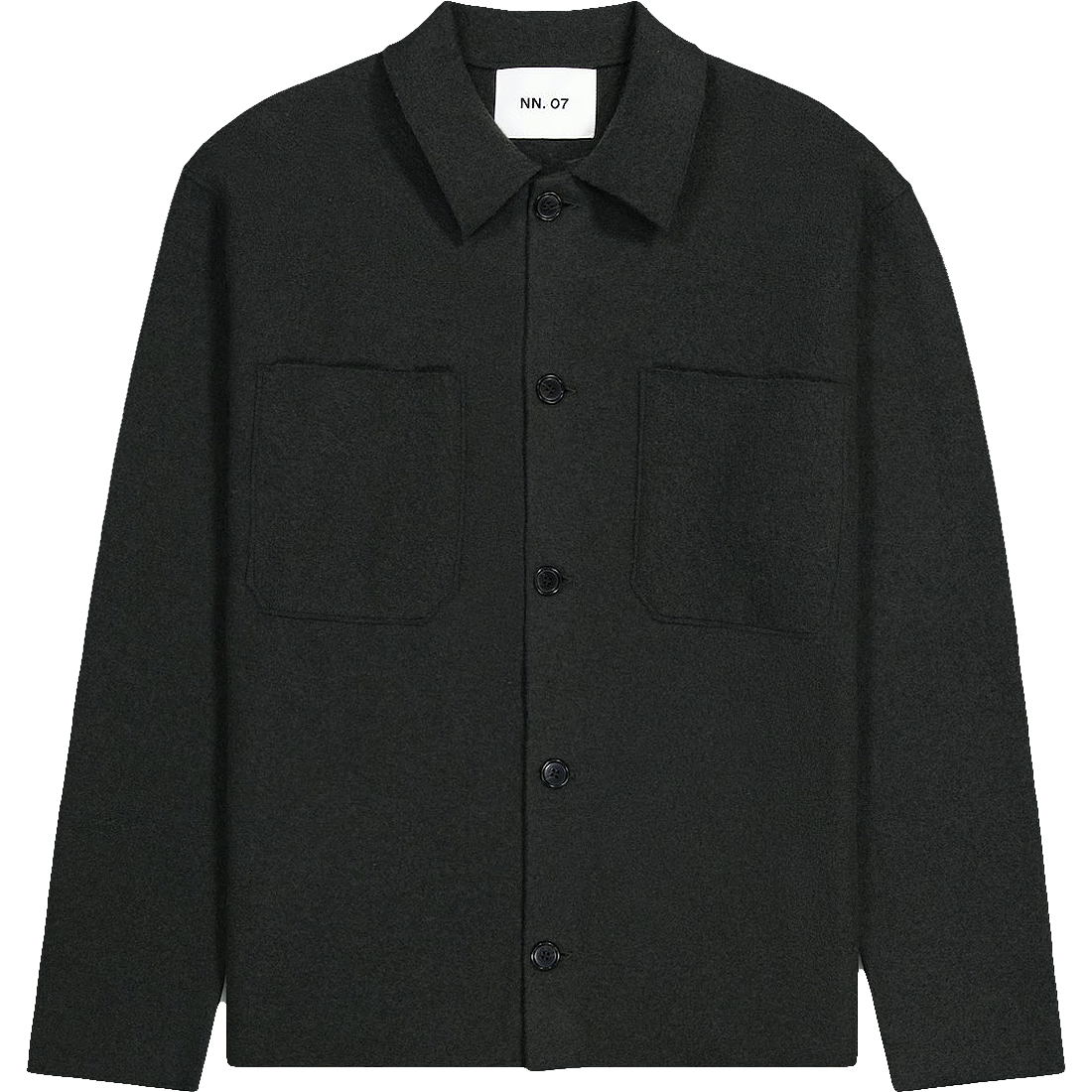 Jonas Boiled Wool Overshirt - Dark Army Green