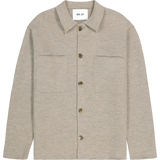Jonas Boiled Wool Overshirt - Khaki Beige