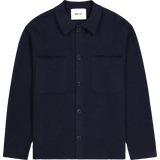 Jonas Boiled Wool Overshirt - Navy Blue