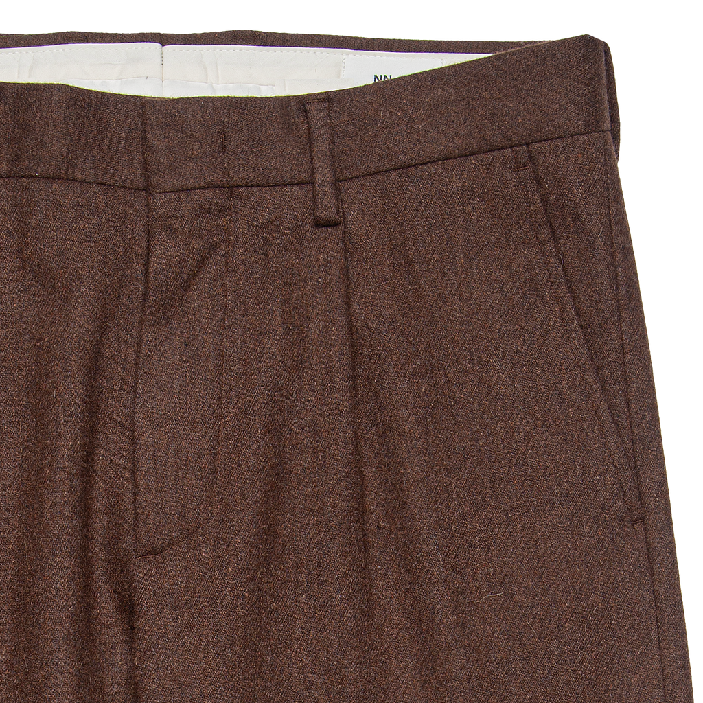 'Bill' Relaxed-taper Wool Dress Pant - Demitasse Brown