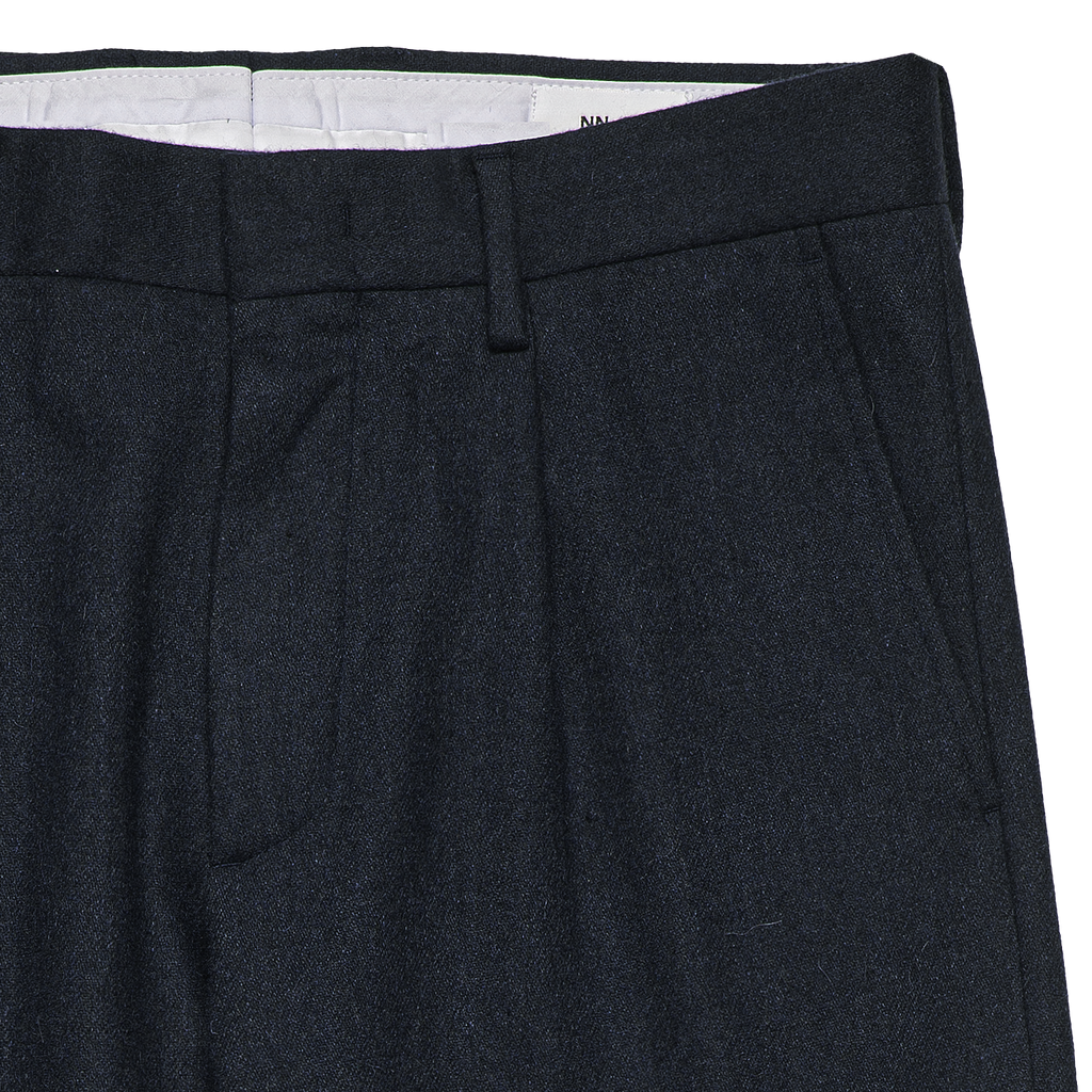 'Bill' Relaxed-taper Wool Dress Pant - Navy Blue