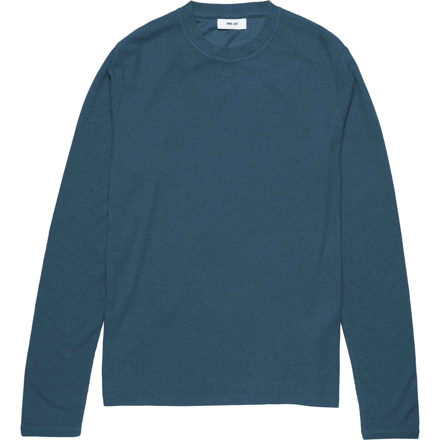 Clive Waffle Long Sleeve Tee - Sea Blue