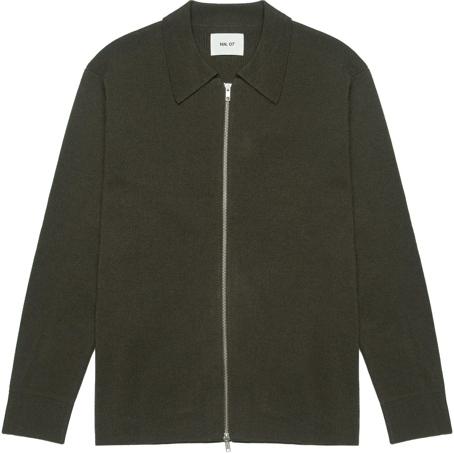 Harald Zip Wool Overshirt - Dark Green