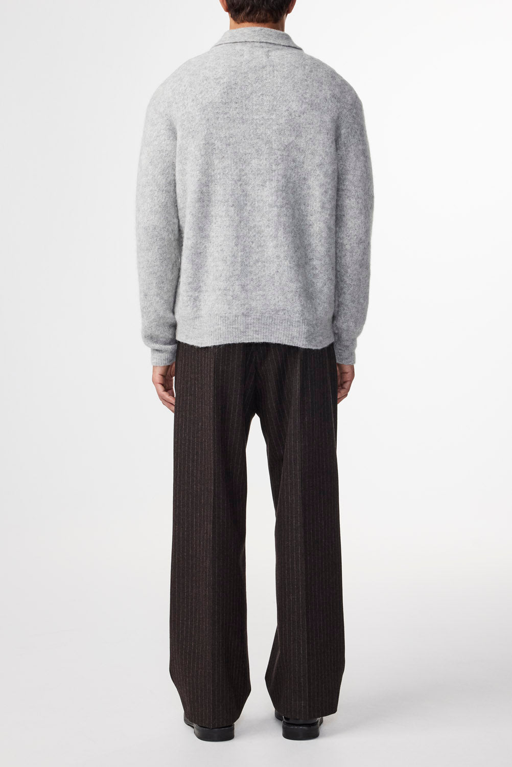 Alfie Half Zip Polo - Sable Grey