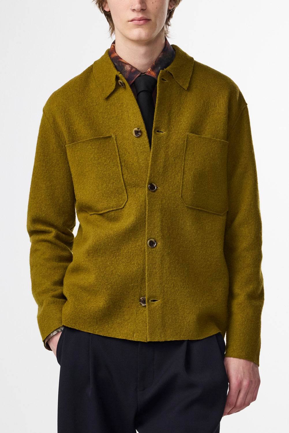 Jonas Boiled Wool Overshirt - Firene