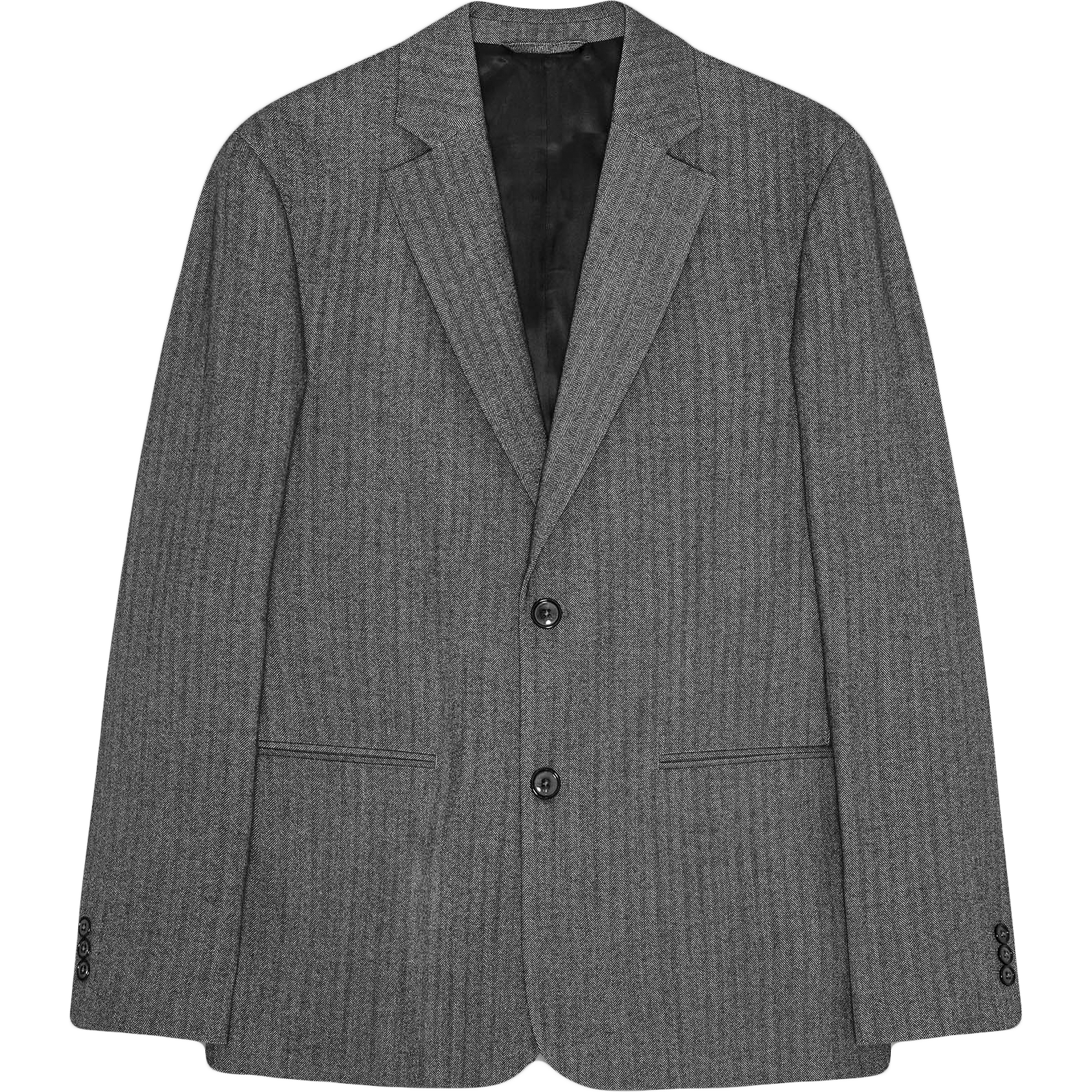 Timo Herringbone Blazer - Black Melange