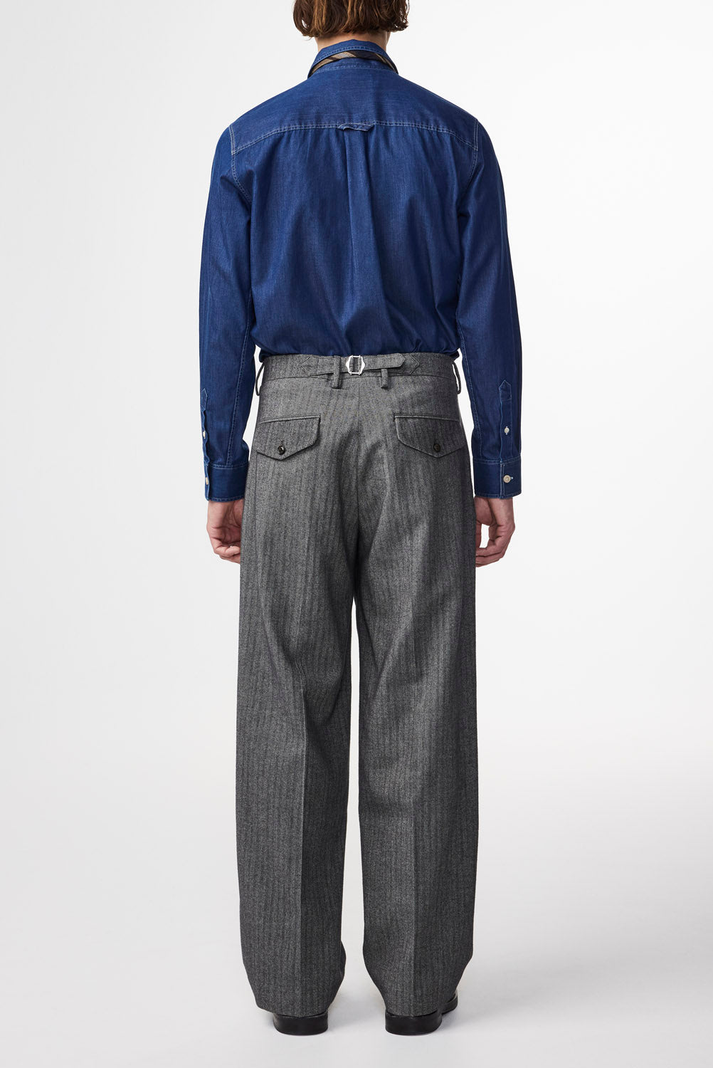 Justin Herringbone Relaxed Fit Pant - Black Melange