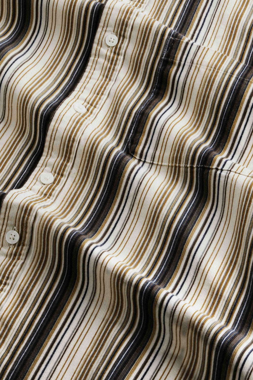 Deon Corduroy Shirt - Green Stripe