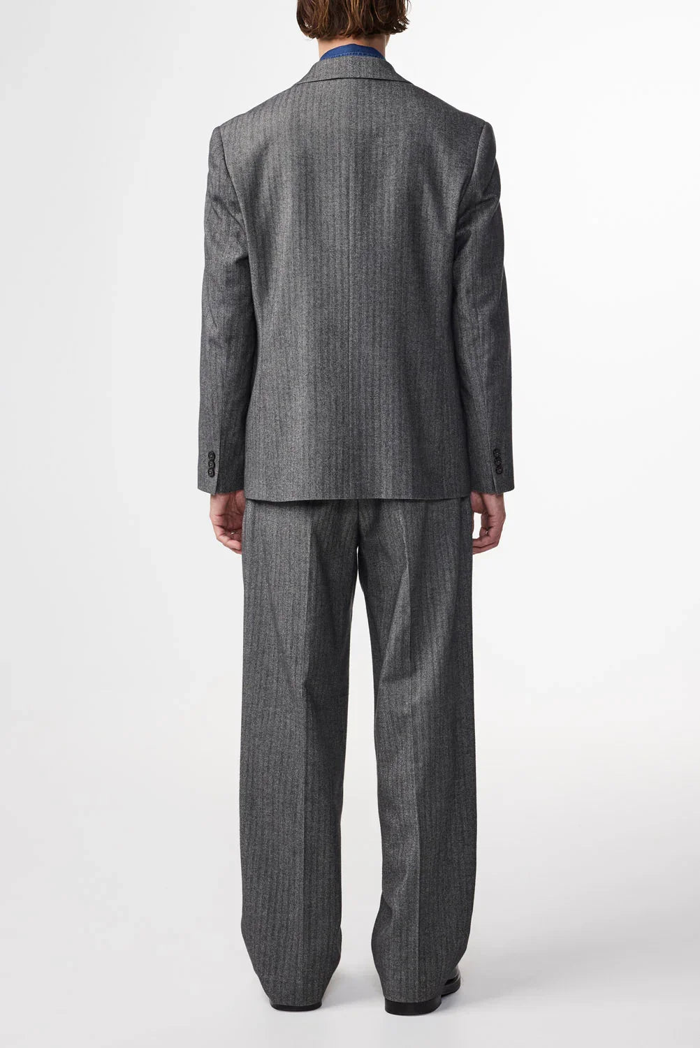 Justin Herringbone Relaxed Fit Pant - Black Melange | NN. 07