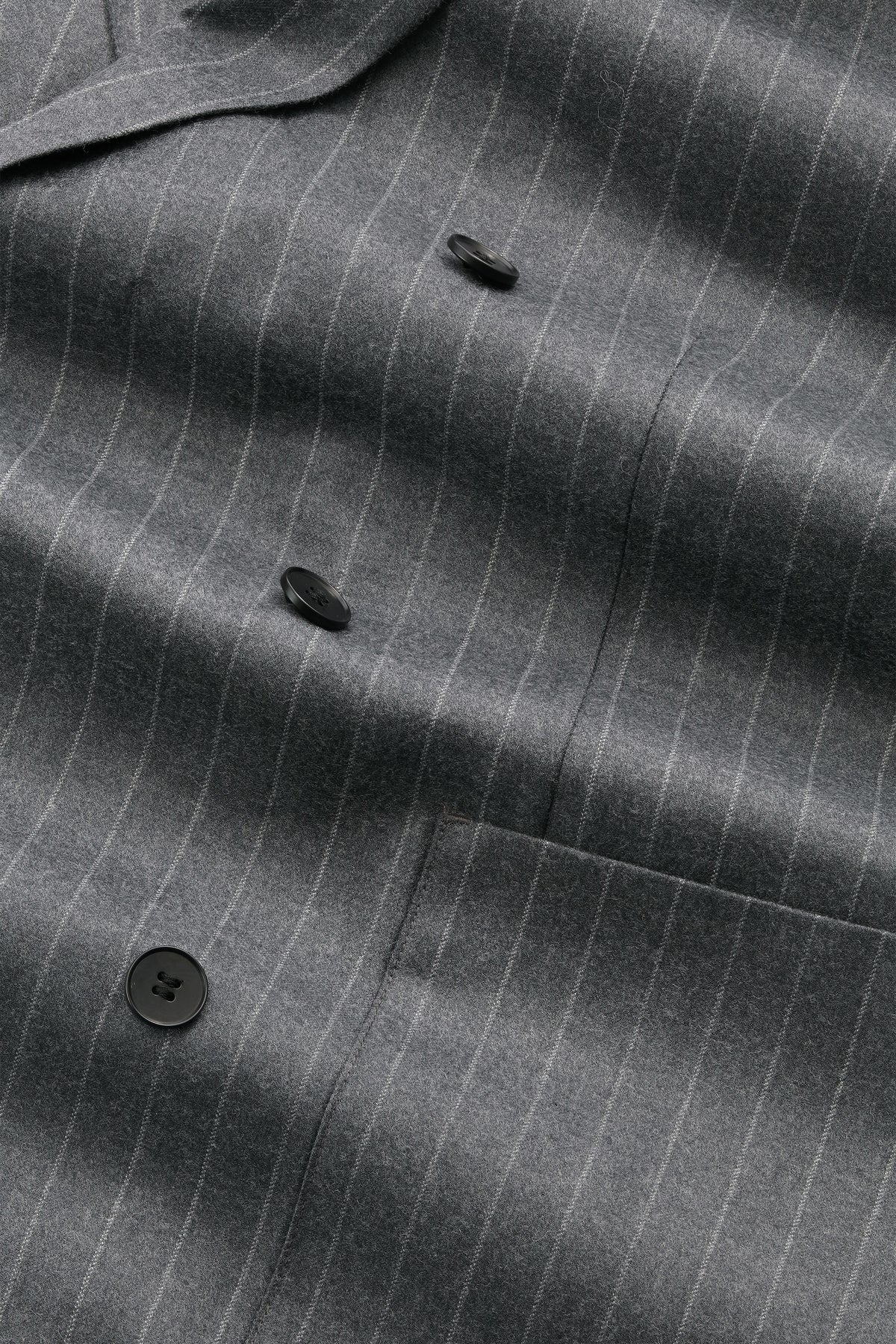 Zander Wool Blend Overshirt - Dark Grey Stripe