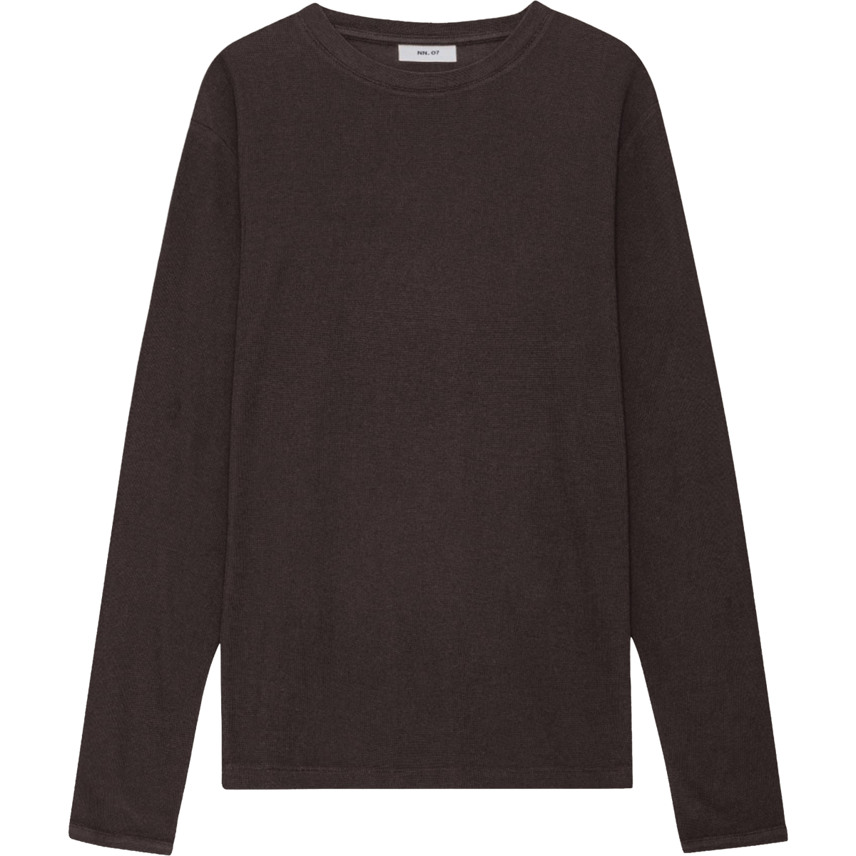 Clive Waffle Long Sleeve Tee - Deep Truffle