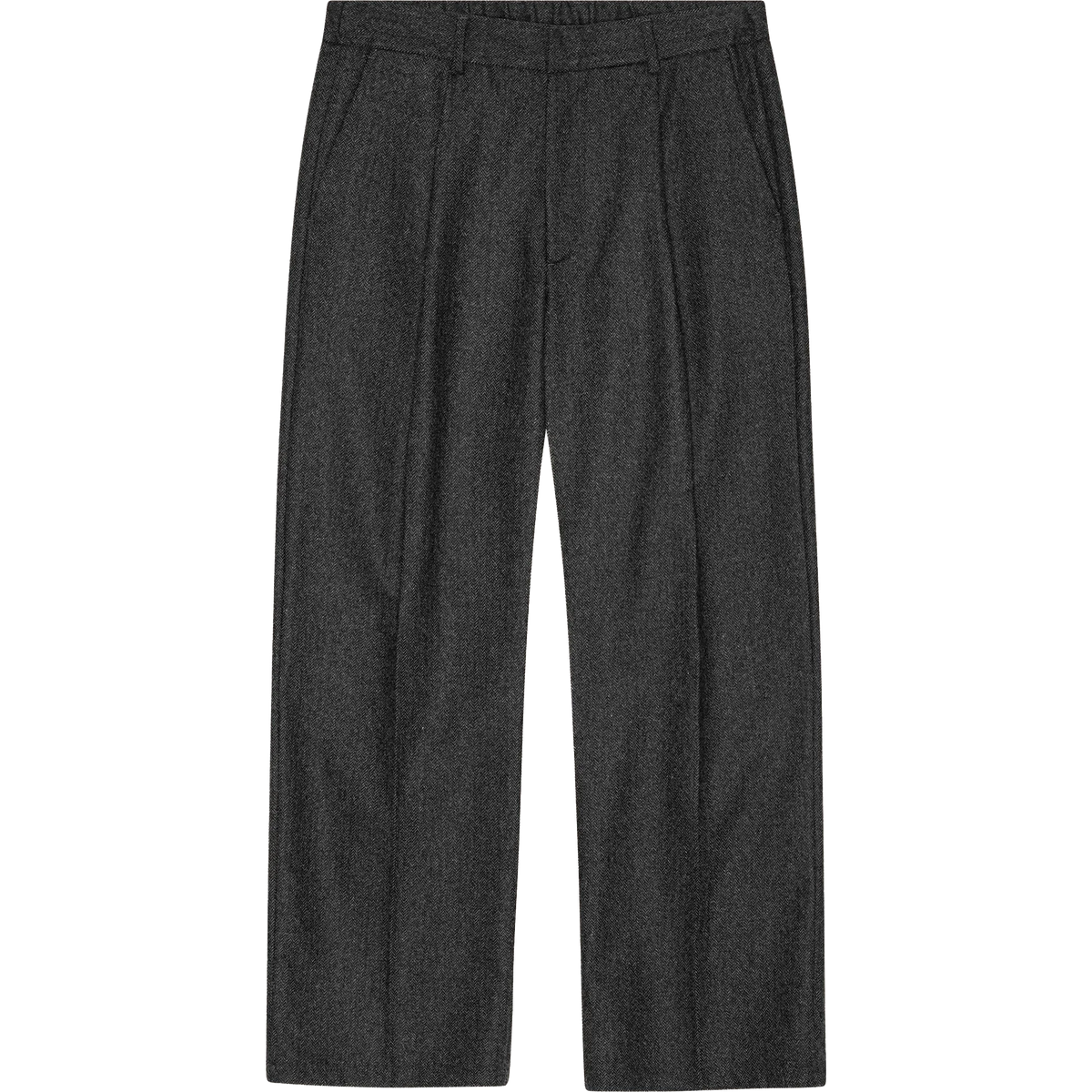 Kay Pleated Wool Blend Trouser - Dark Grey Melange