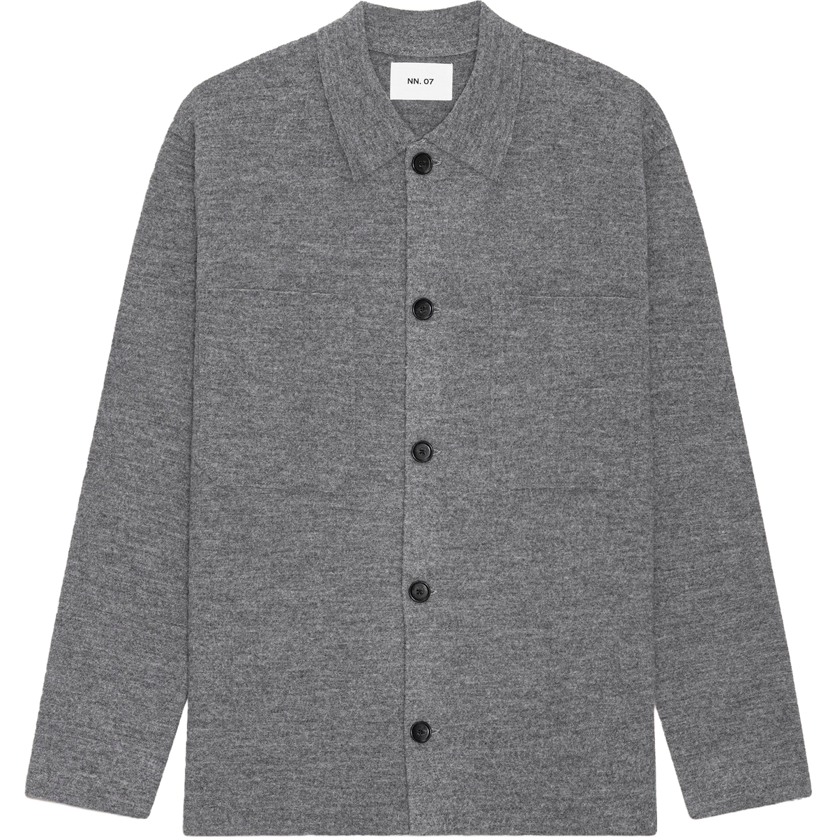 Jonas Boiled Wool Overshirt - Dark Grey Melange